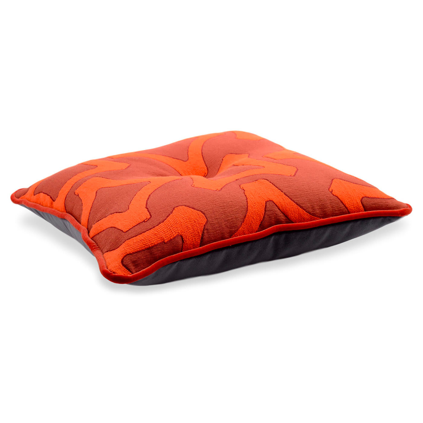 Carrè Tufted Orange Pattern Cushion - l'Opificio