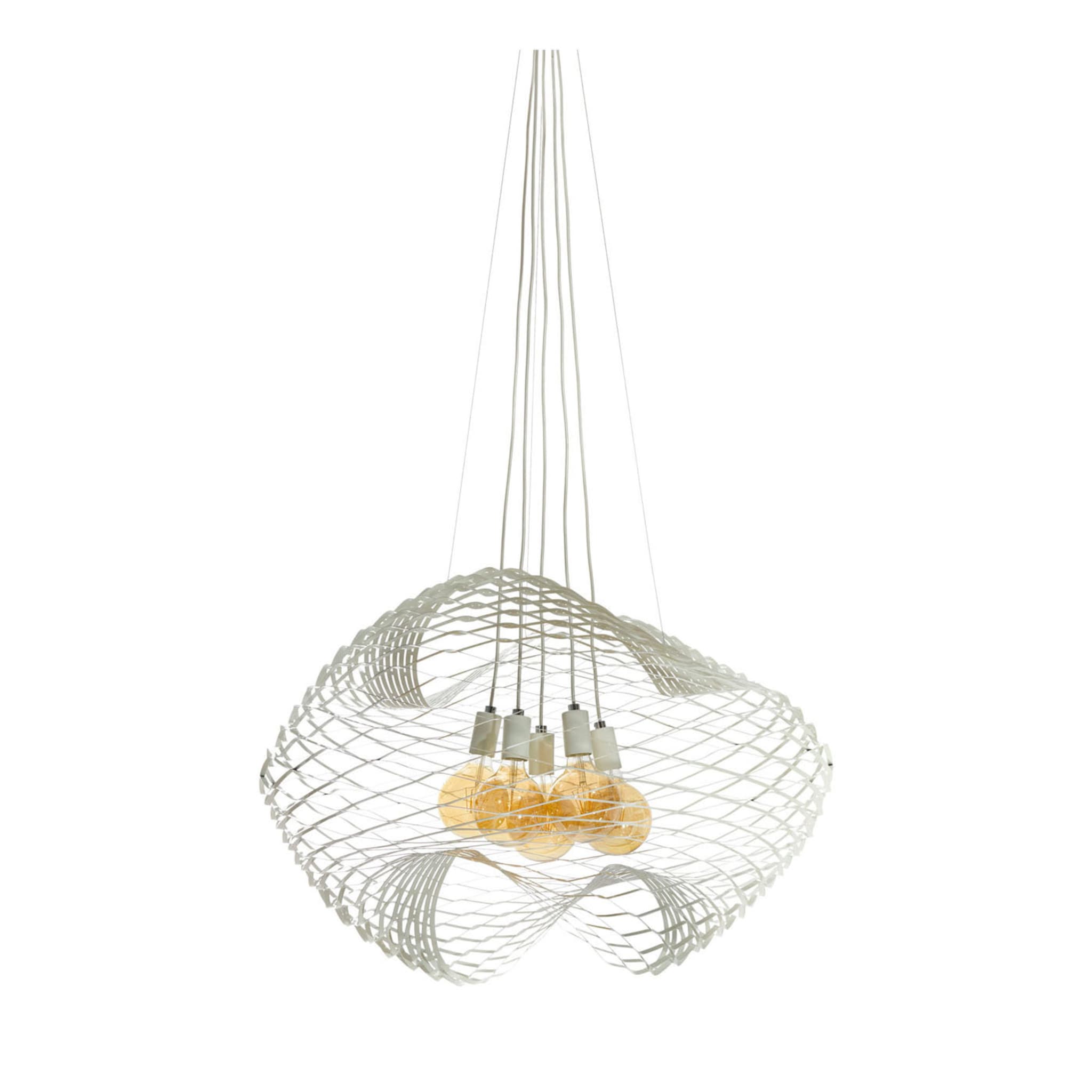 Net White Big Suspension Lamp de Paolo Ulian - Vue principale
