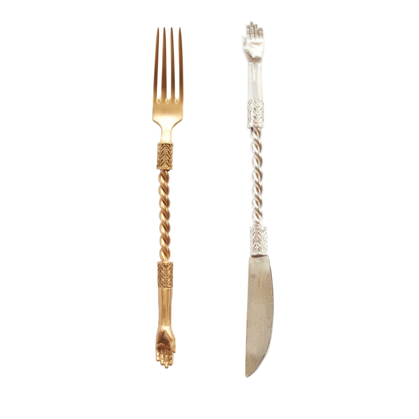 Hand gold fork and silver Knife set - Natalia Criado