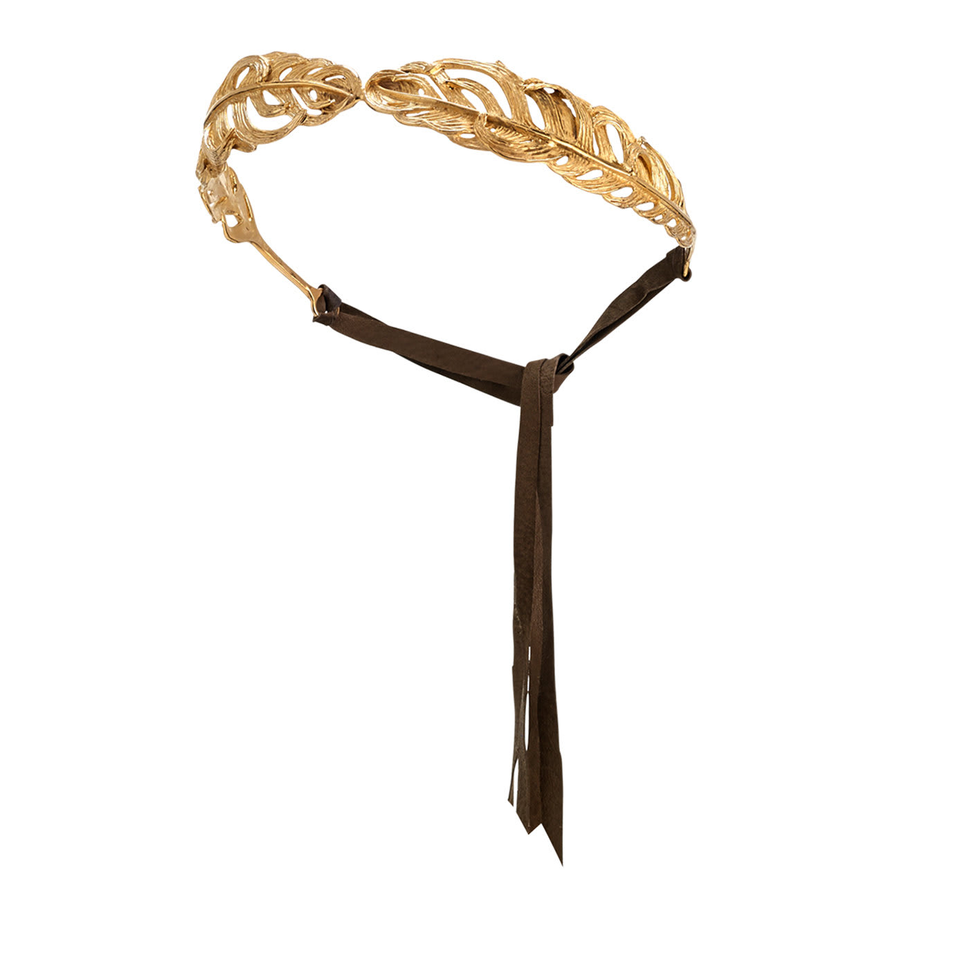 Gold-plated  Feather Headband - Madina Visconti