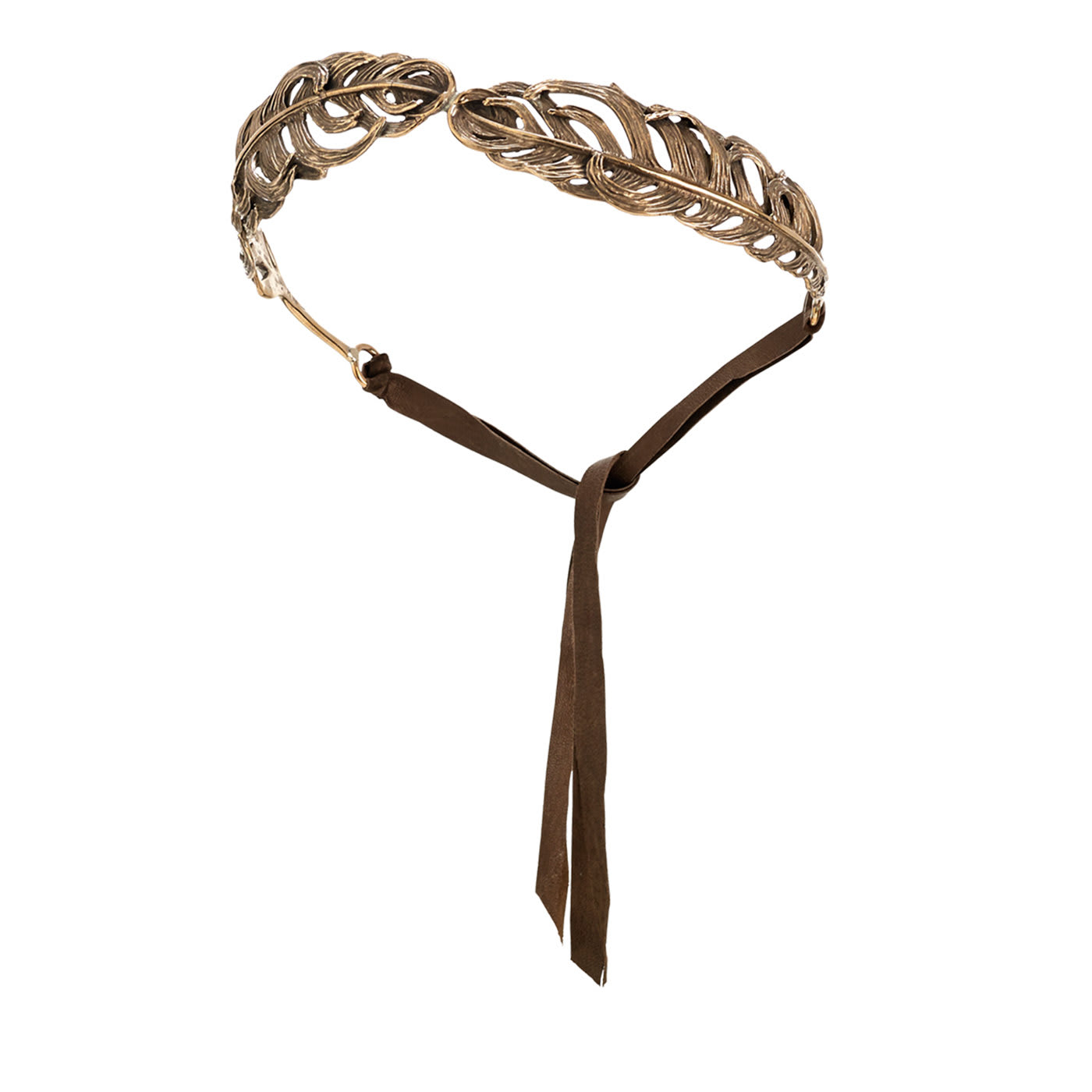 Bronze-plated Feather Headband - Madina Visconti