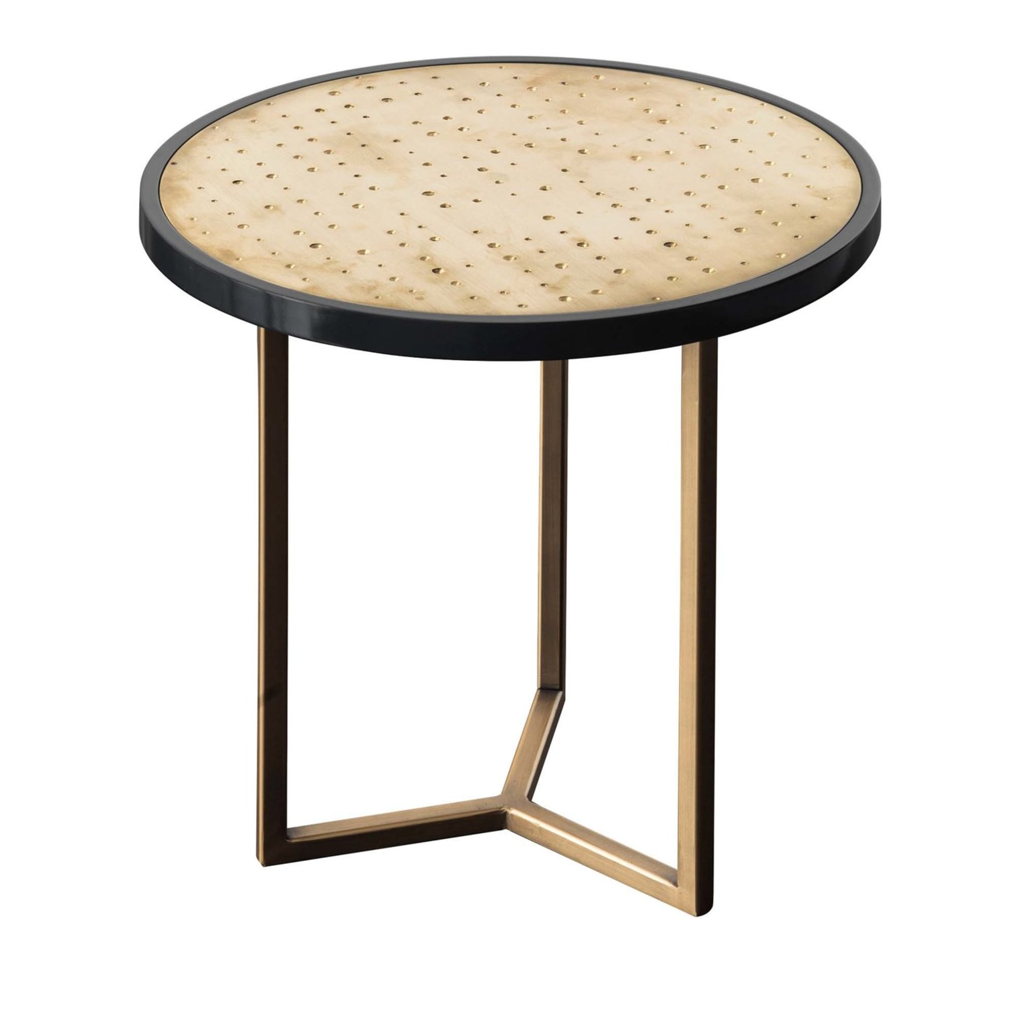 Romeo Wood and Brass Side Table - Main view