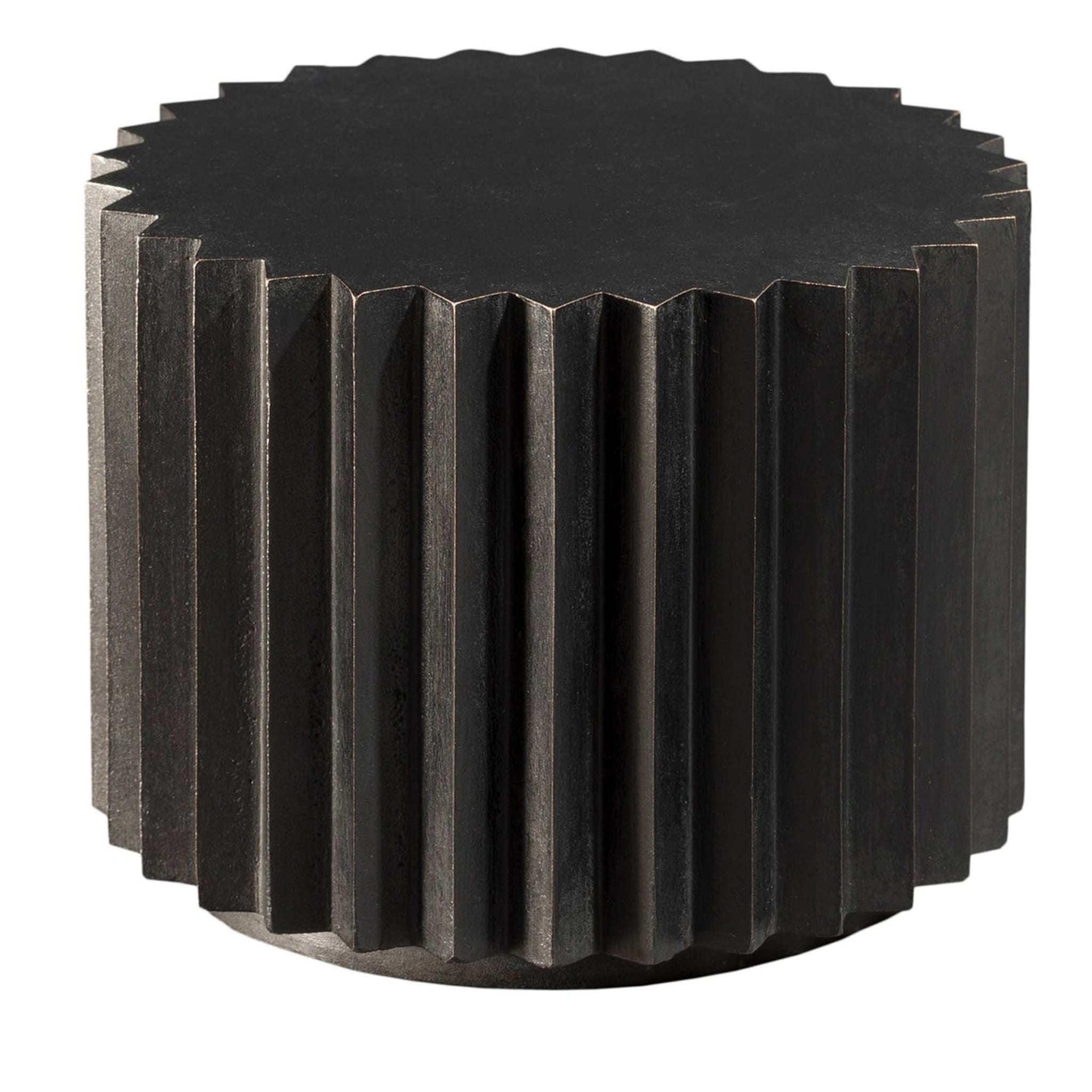 Doris Cast Blackened Bronze Multifaceted Side Table - Main view