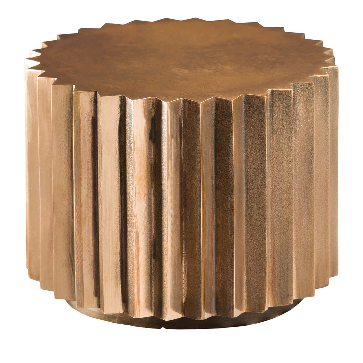 Doris Cast Oxidized Bronze Multifaceted Side Table - Fred&Juul