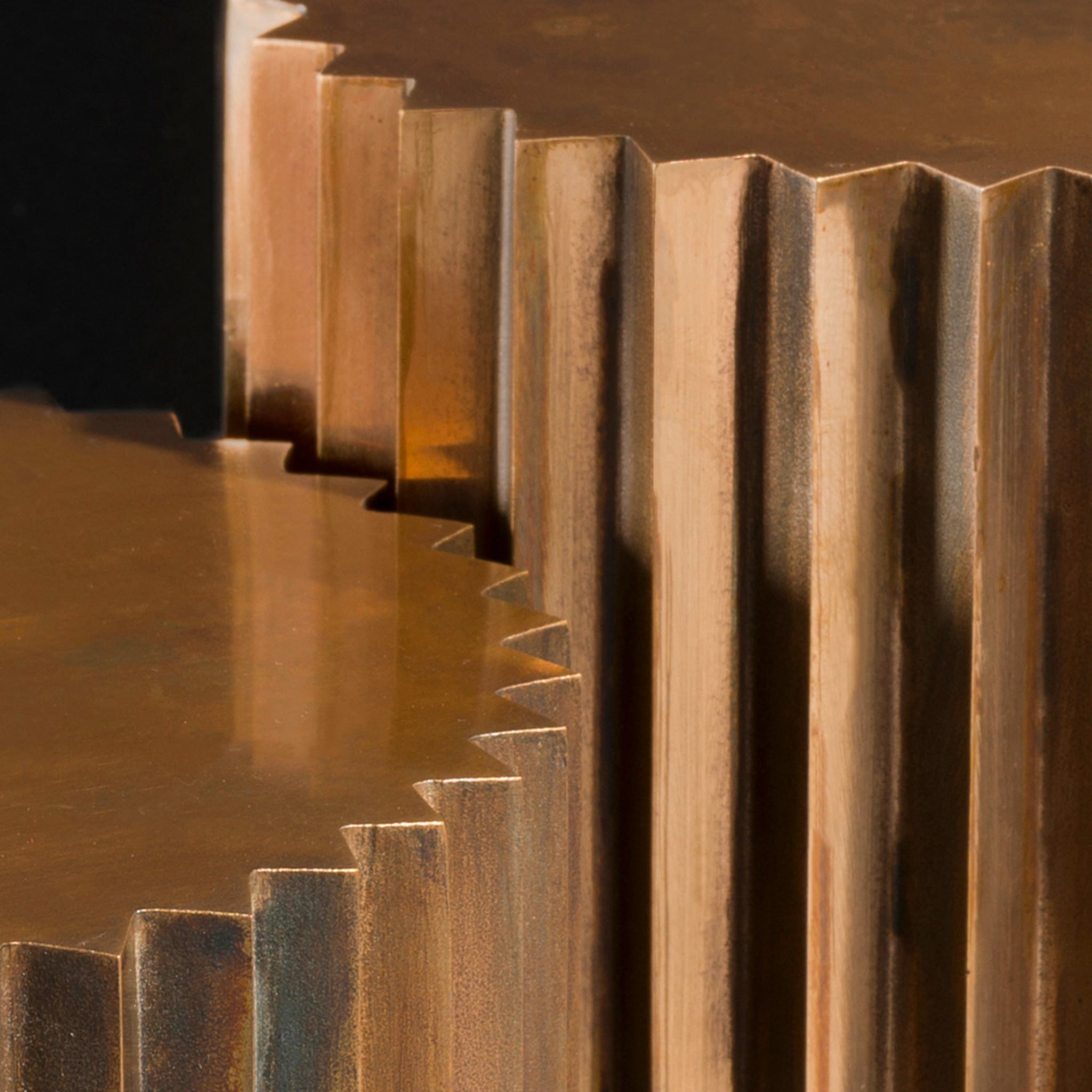 Doris Cast Oxidized Bronze Multifaceted Coffee Table Set - Alternative view 3
