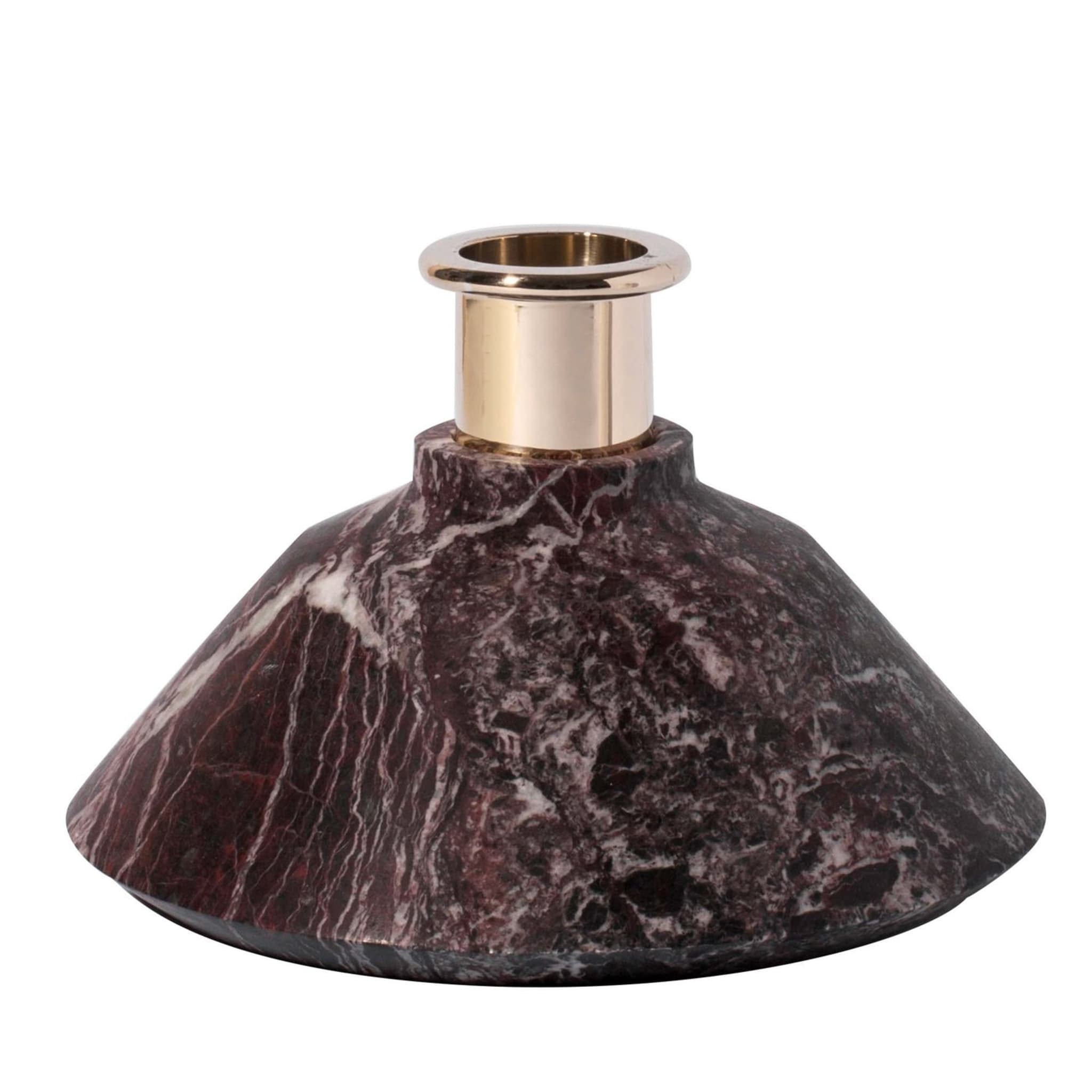 Tradition Triangular Levanto Red Marble vase - Main view