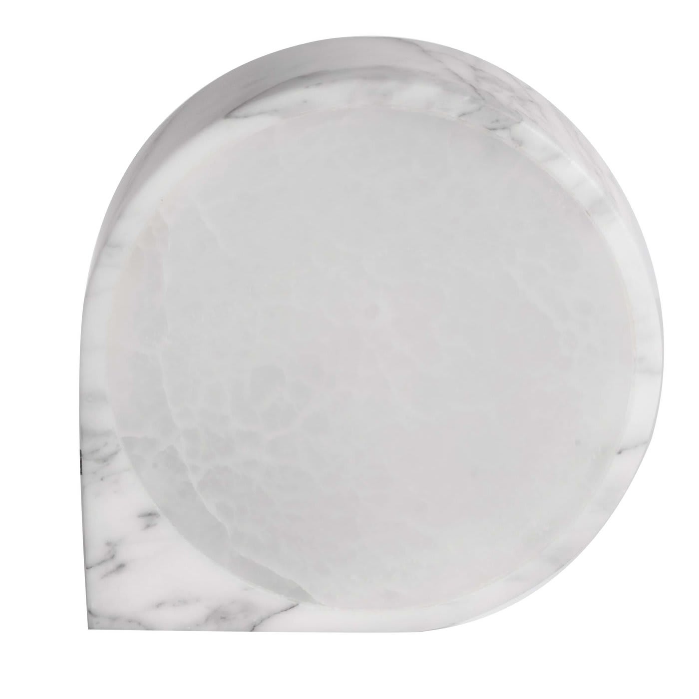 Aleph Small White Carrara Marble Table Lamp - StoneLab Design