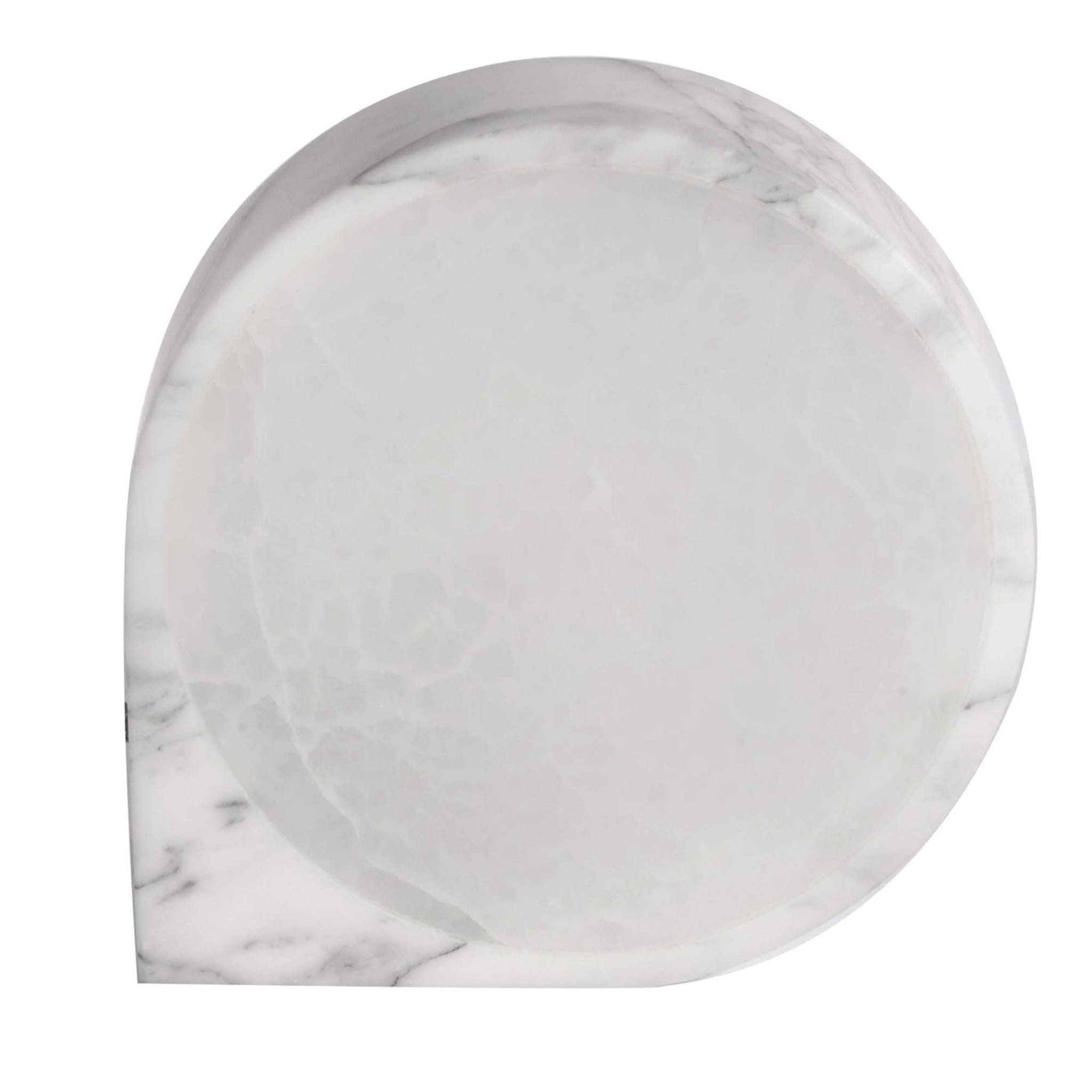 Aleph Small White Carrara Marble Table Lamp - Main view