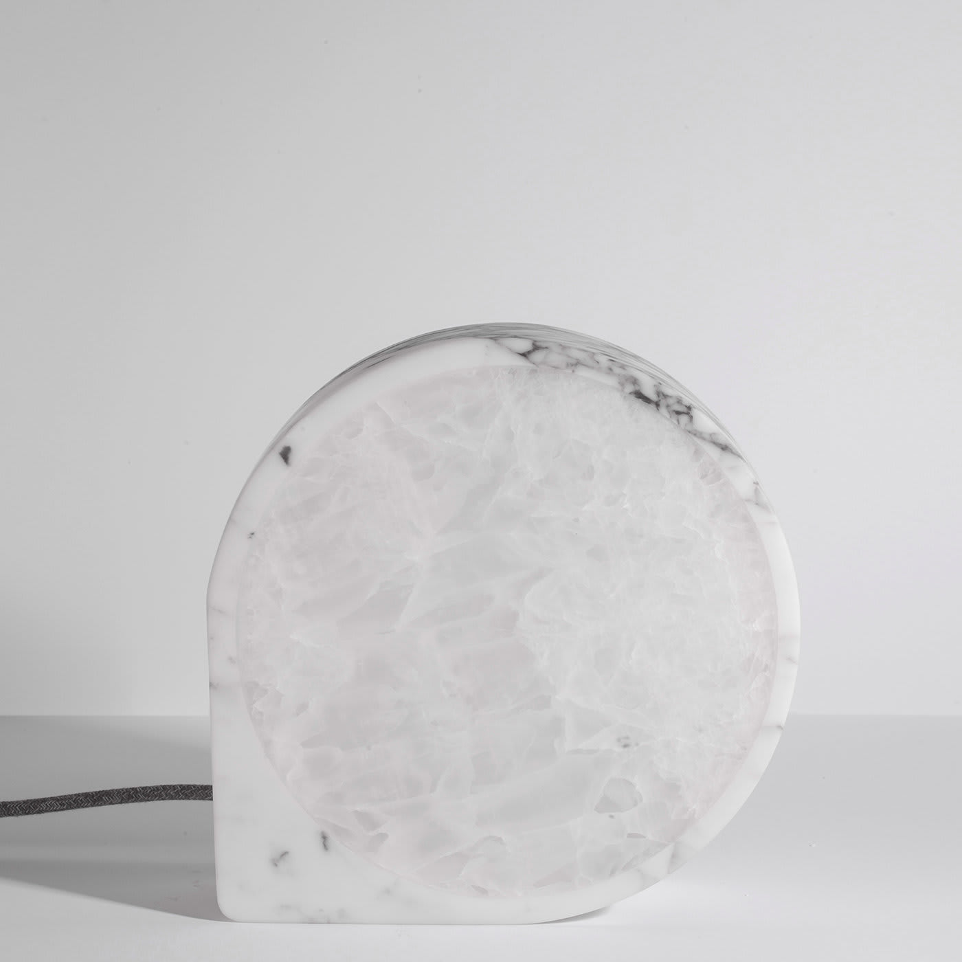 Aleph Small White Carrara Marble Table Lamp - StoneLab Design