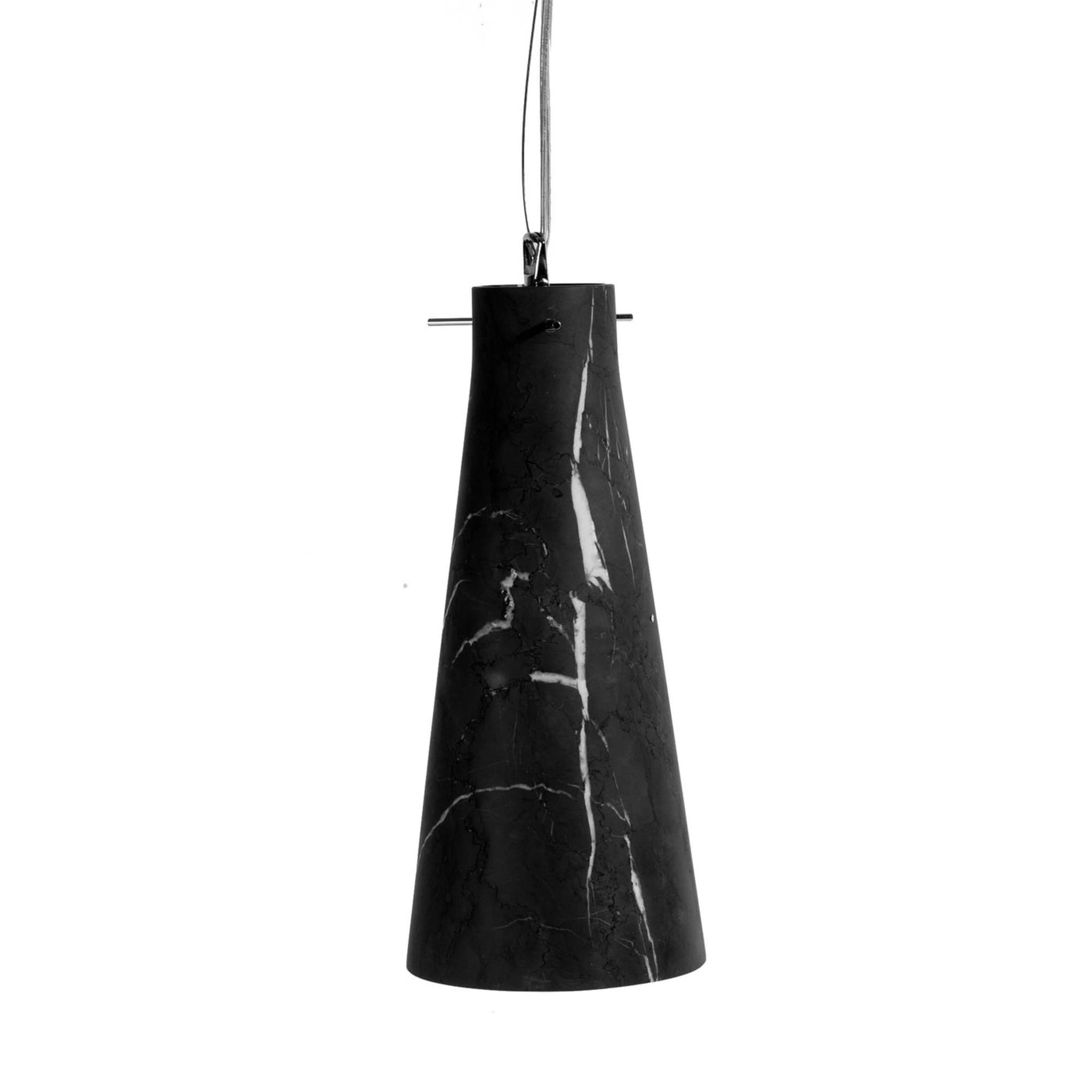 Lampada a sospensione Mercurio in marmo nero Marquina - Vista principale