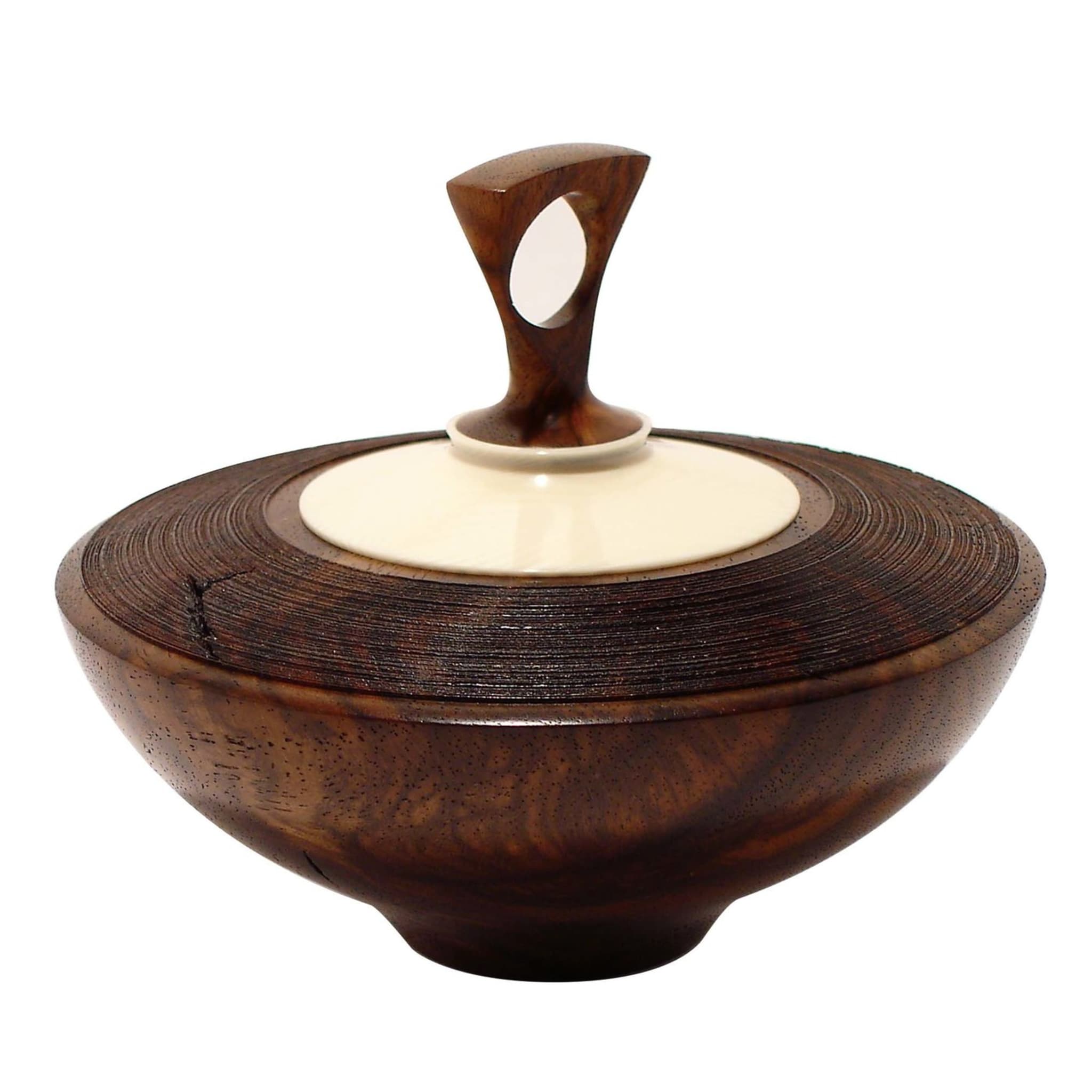 Walnut Bowl with Galalith Lid - Main view