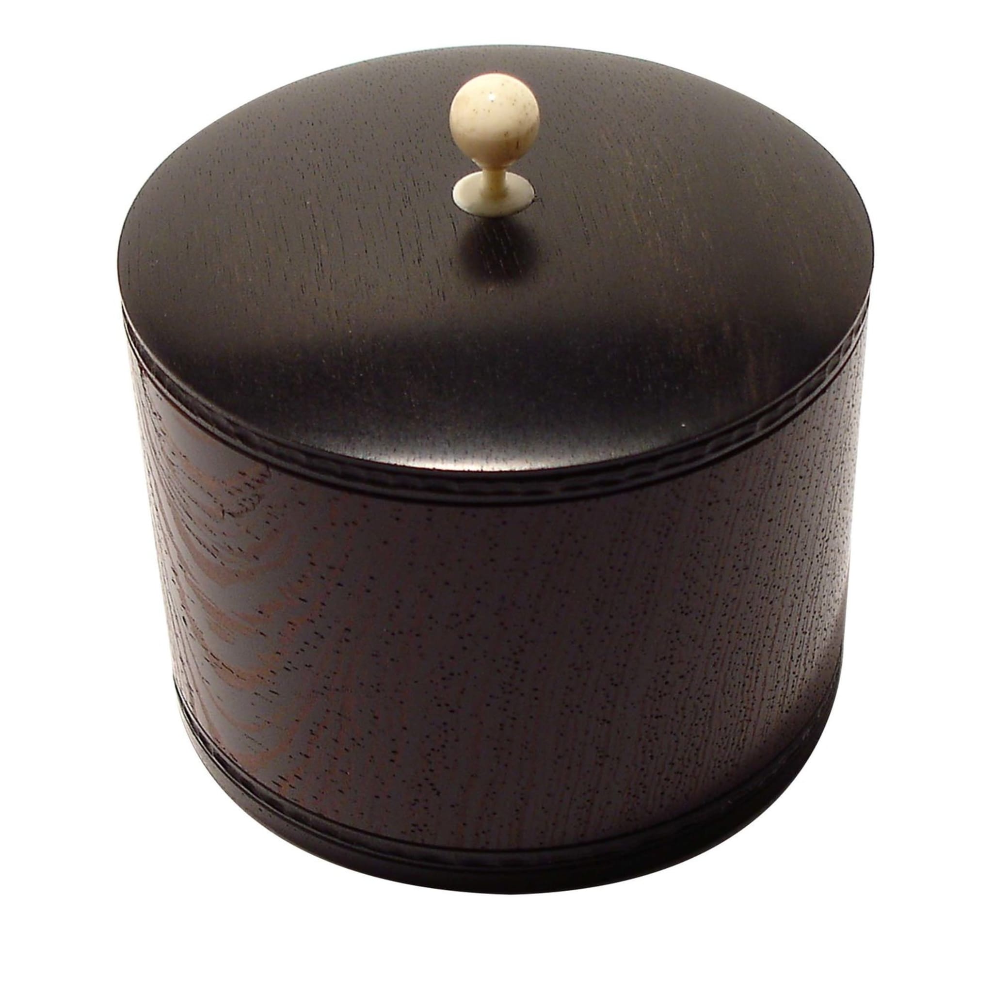 Wengè and Ebony Round Box with Lid - Main view