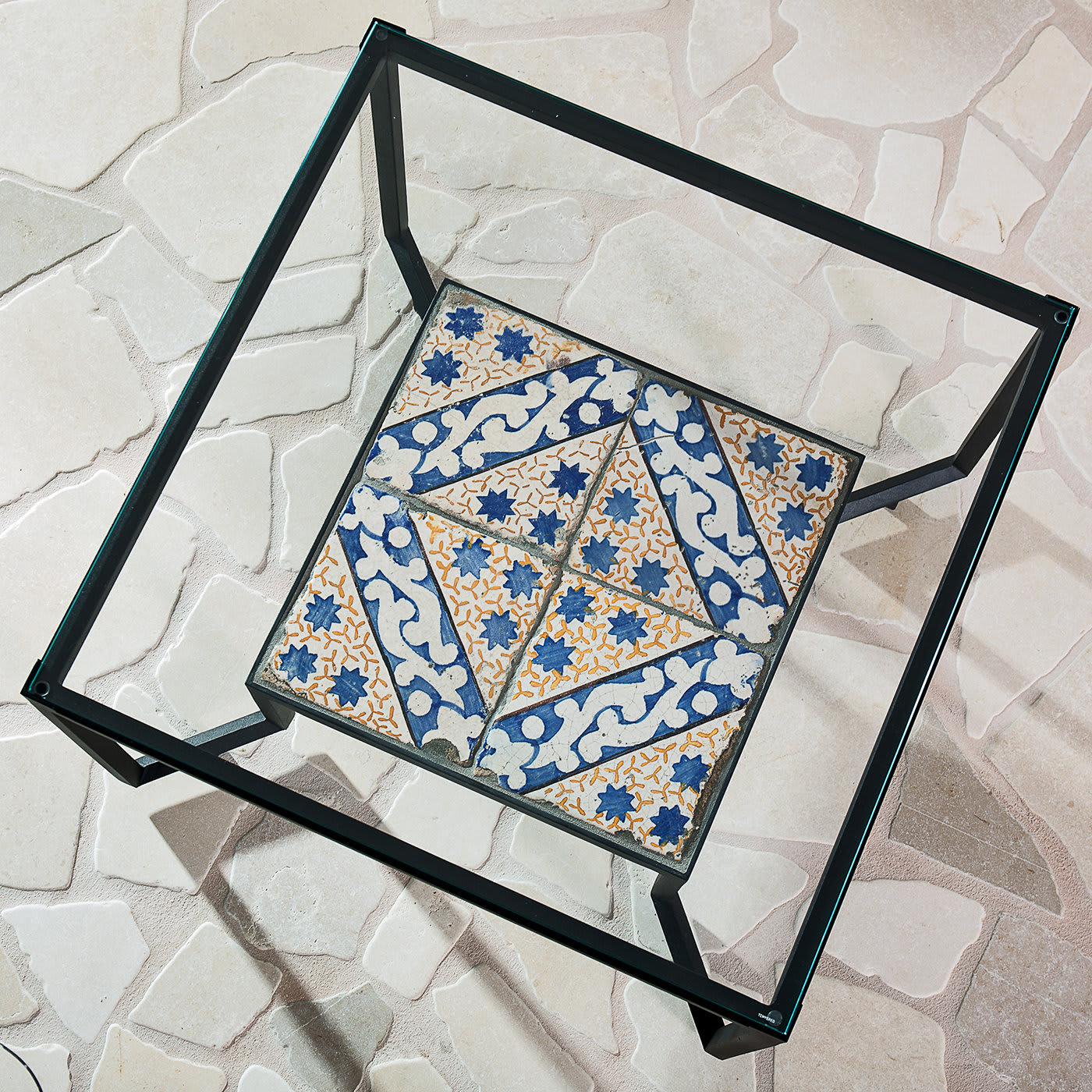 Glass and Tiles Spider Table - Francesco Della Femina