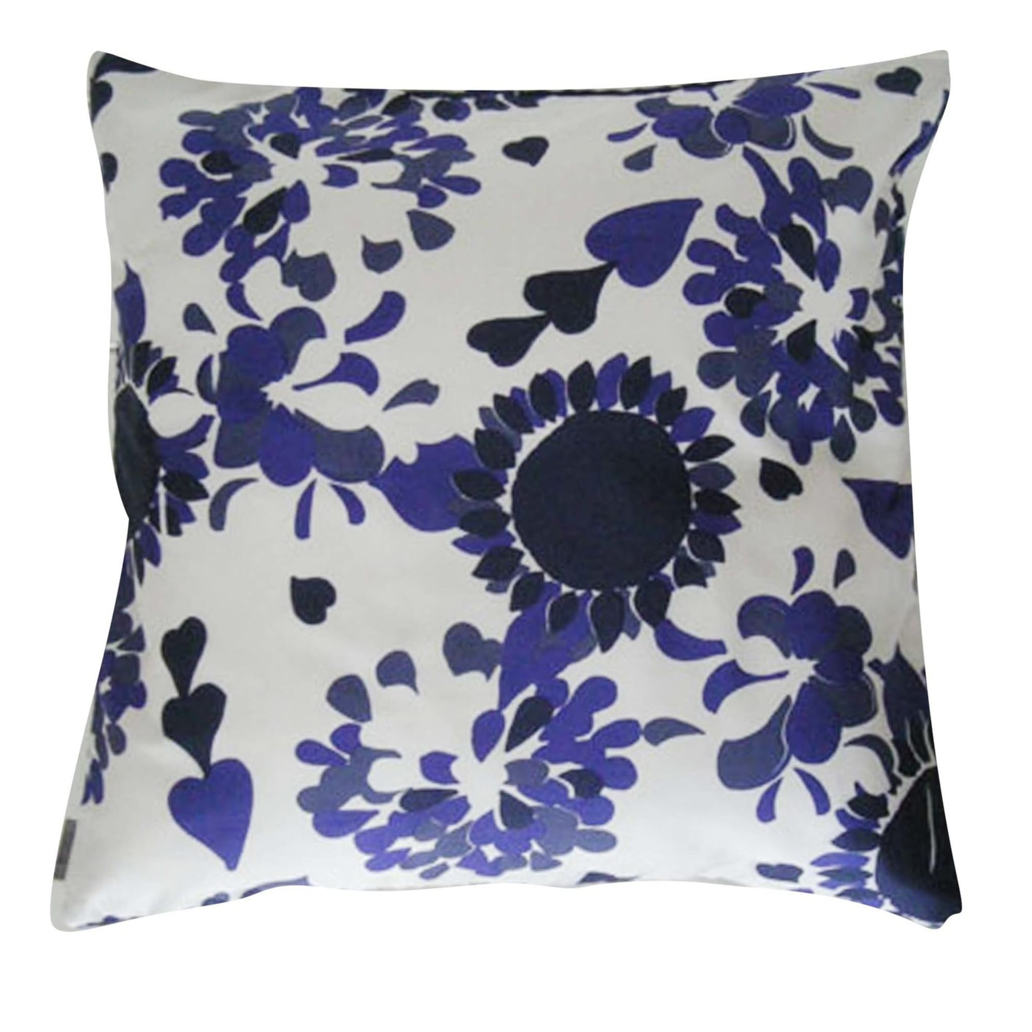 Abstract Flowers in Blue Cushion - Main view