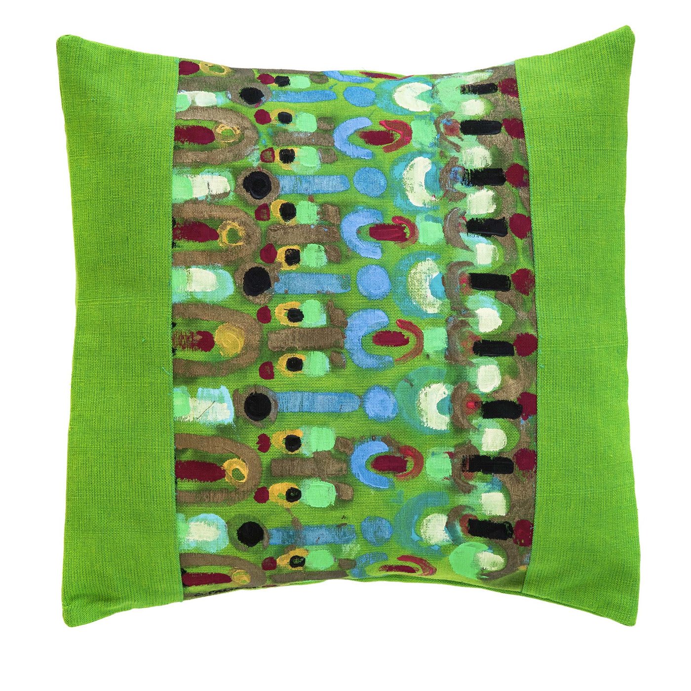Painted Green Cushion #3 - Le Botteghe su Gologone