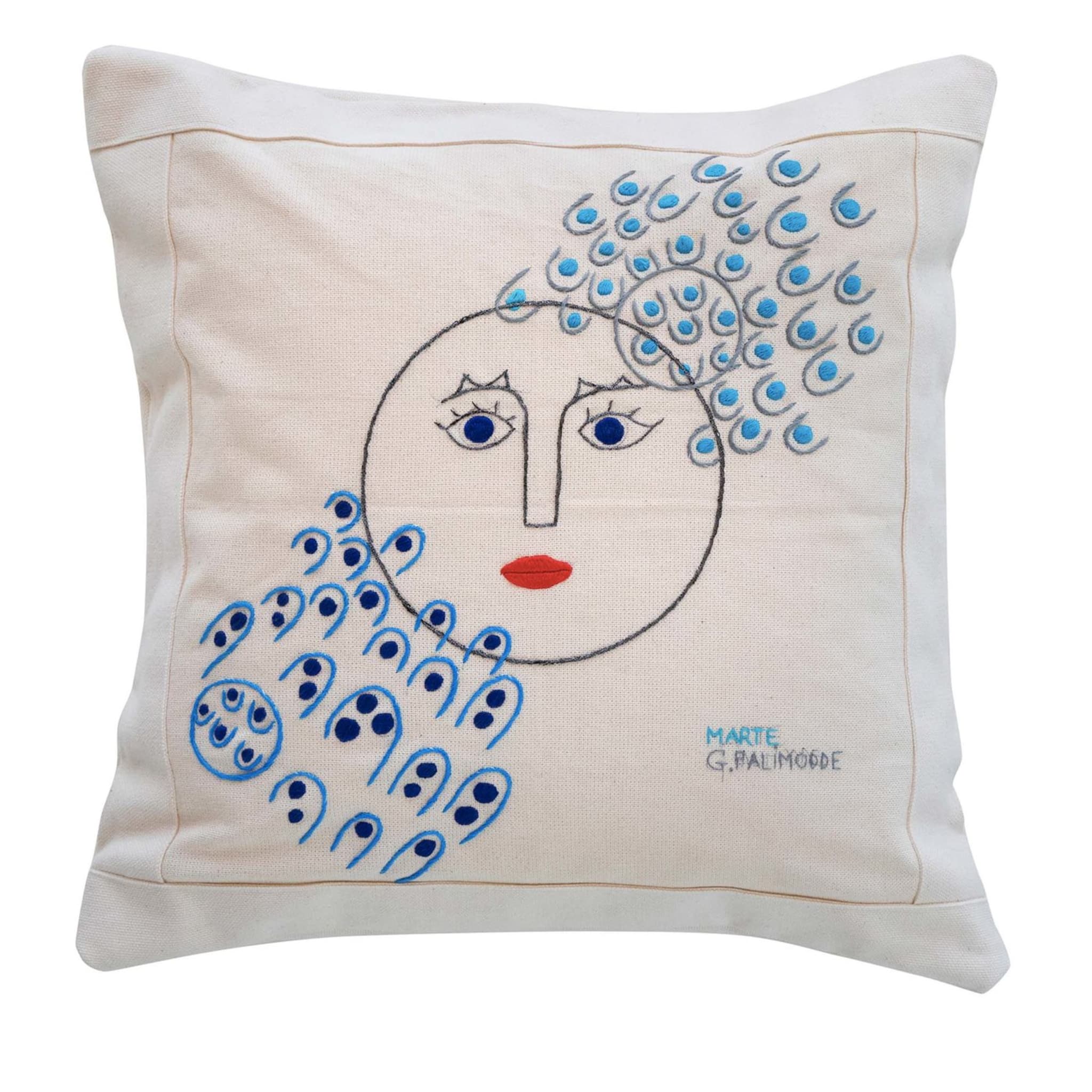 Embroidered Woman Cushion #1 - Main view