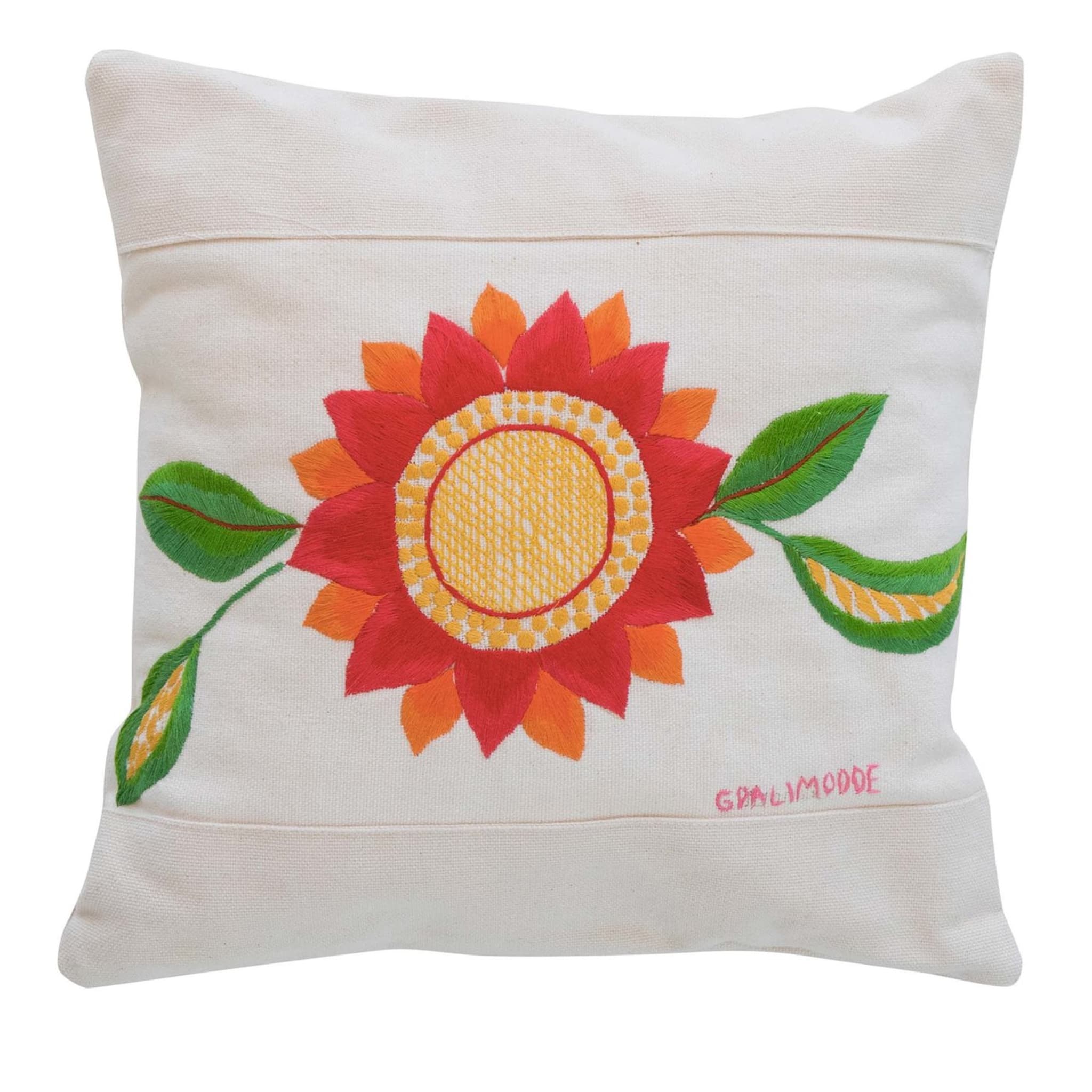 Embroidered Sunflower Cushion - Main view