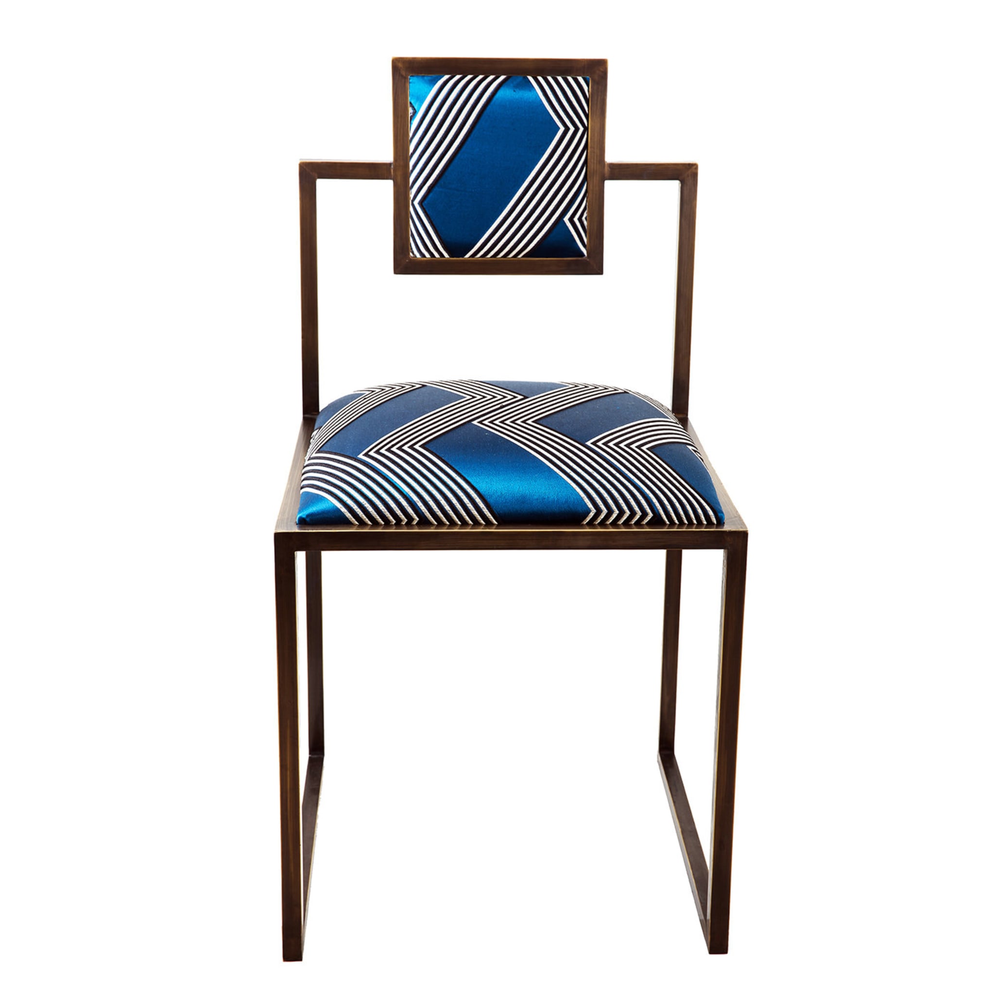 Funky Stripes Brass Square Chair - Main view
