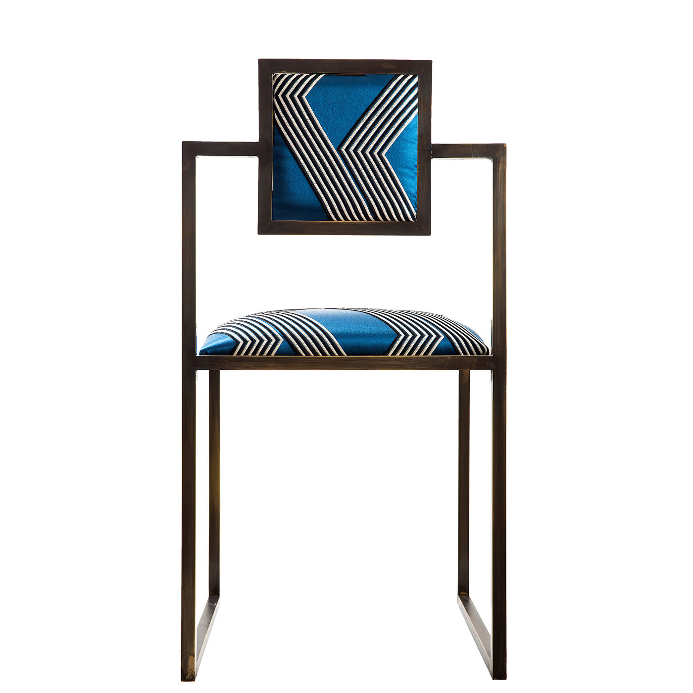 Funky Stripes Brass Square Chair Francesco Della Femina | Artemest