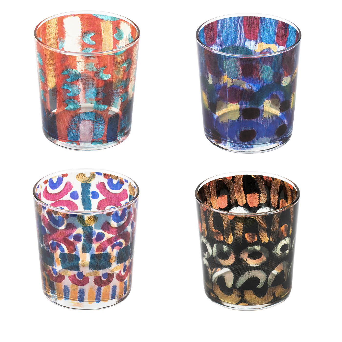 Set of 4 Multicolor Glasses - Le Botteghe su Gologone