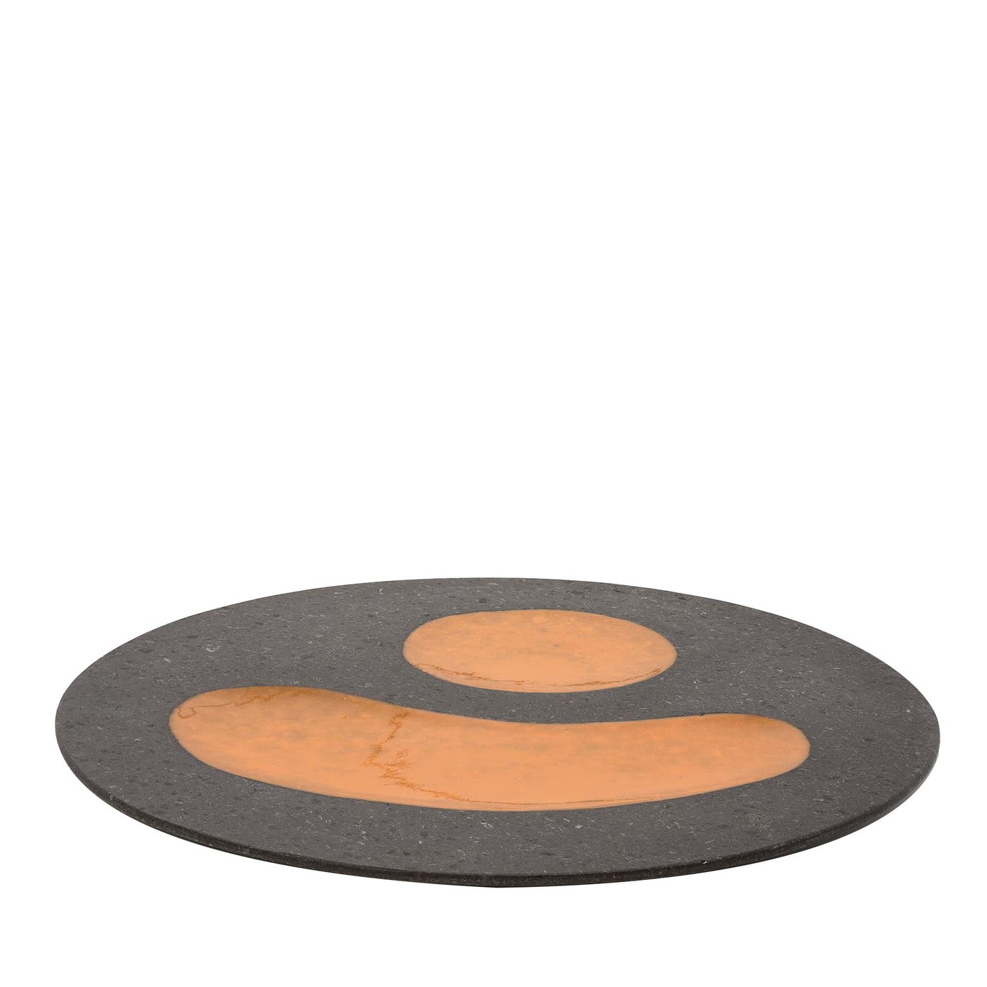 Laghi Large Round Orange Serving Plate by Roberto Monte - Alfaterna Marmi