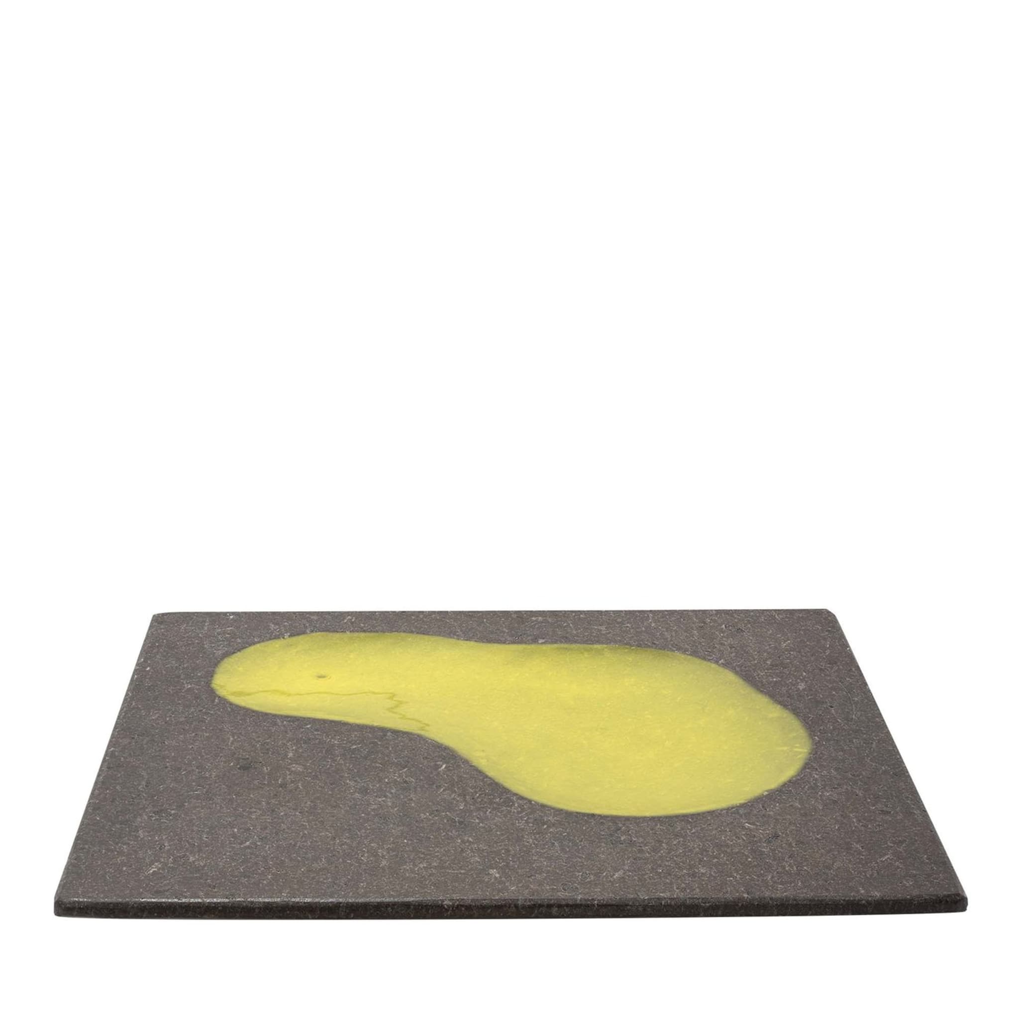 Plato grande cuadrado amarillo Laghi de Roberto Monte - Vista principal
