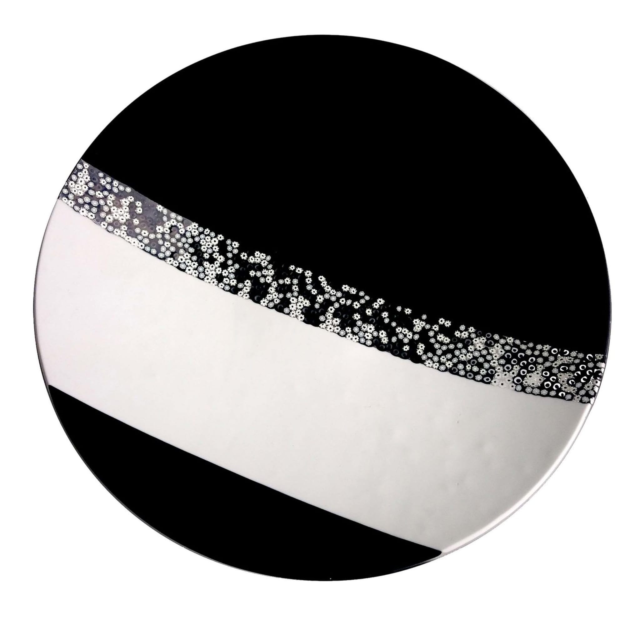 Black & White Murano Glass Decorative Plate by Andrea Orso - Main view