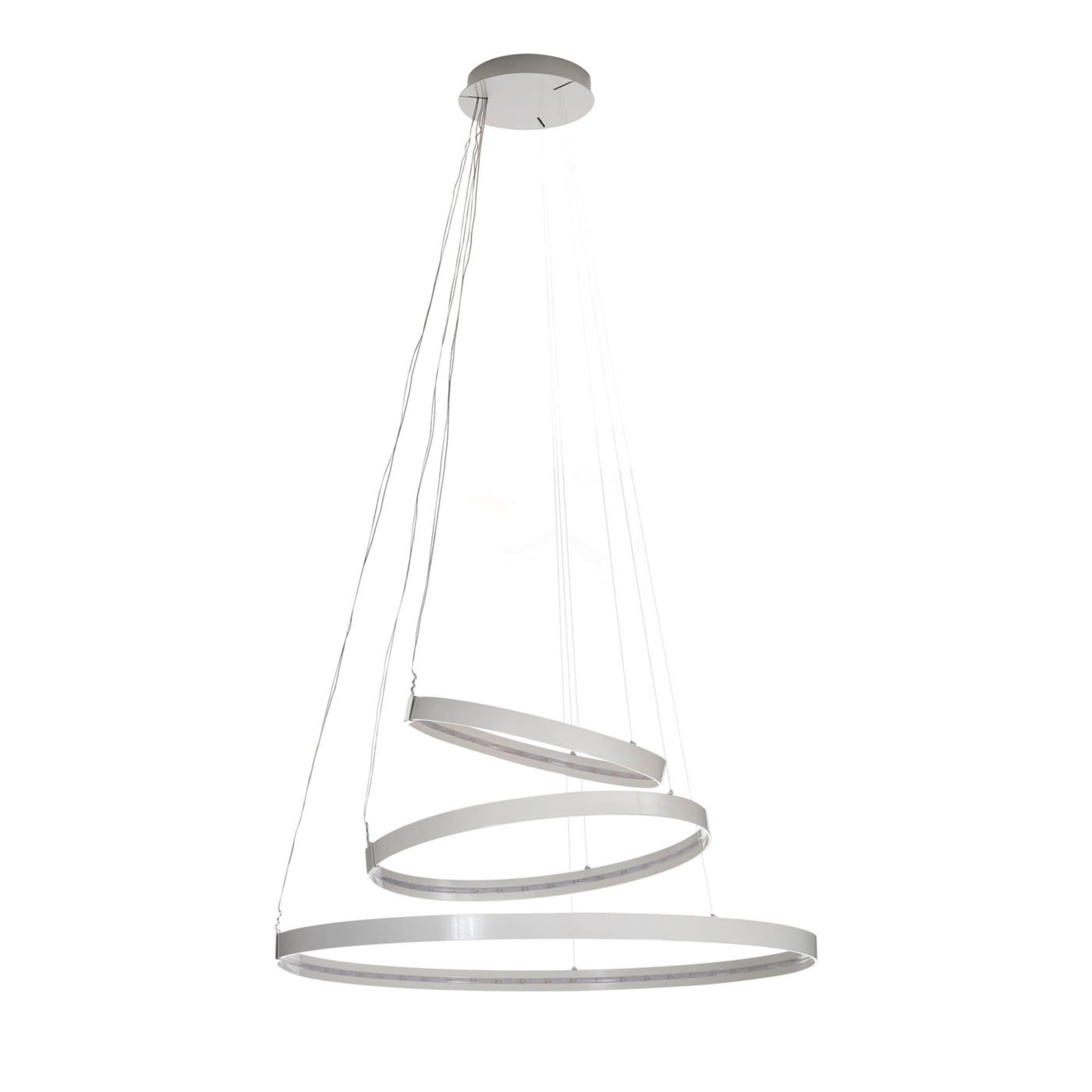 Rings Orizzontale White Pendant Lamp by Valerio Cometti - V12 Design - Vue principale