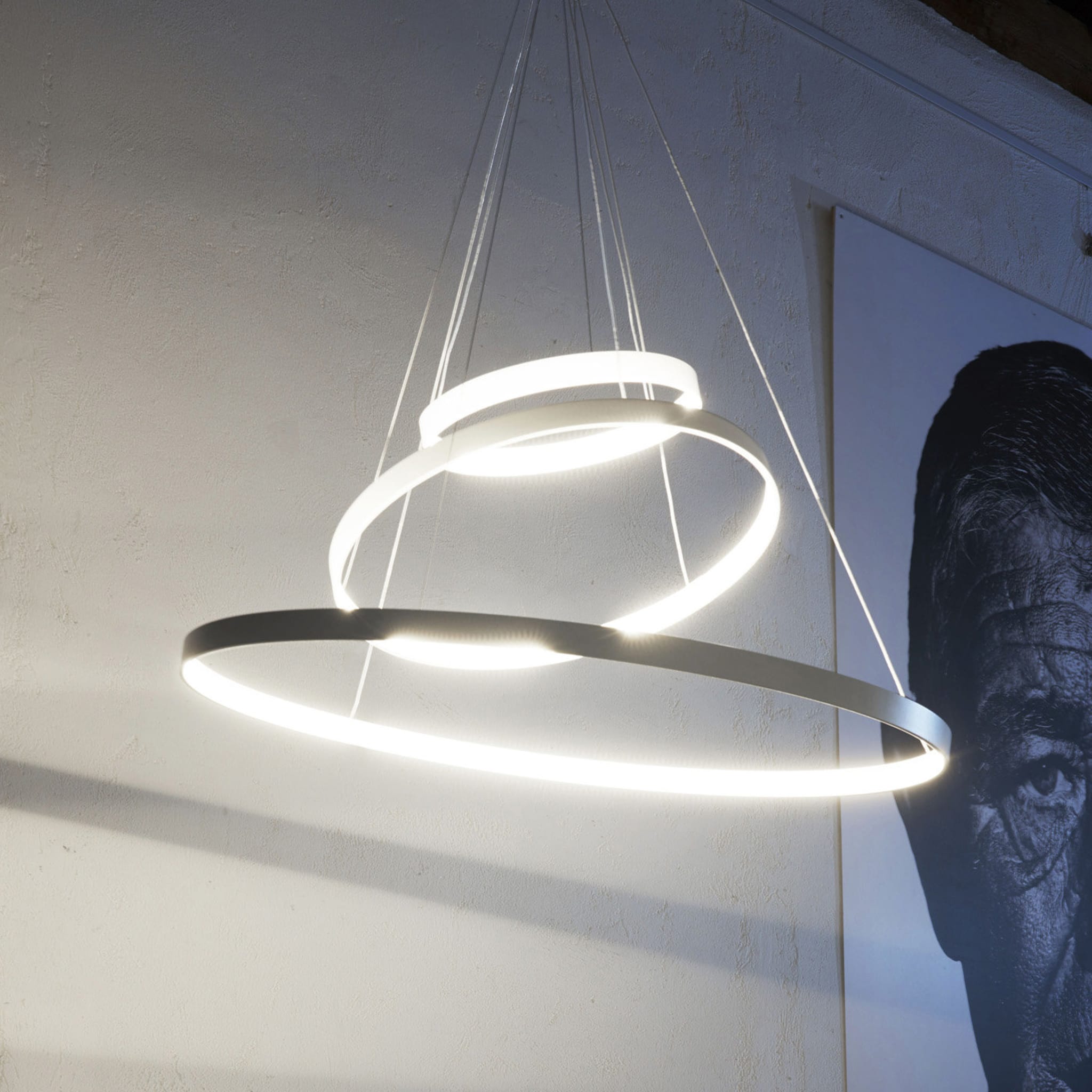 Rings Orizzontale White Pendant Lamp by Valerio Cometti - V12 Design - Alternative view 5