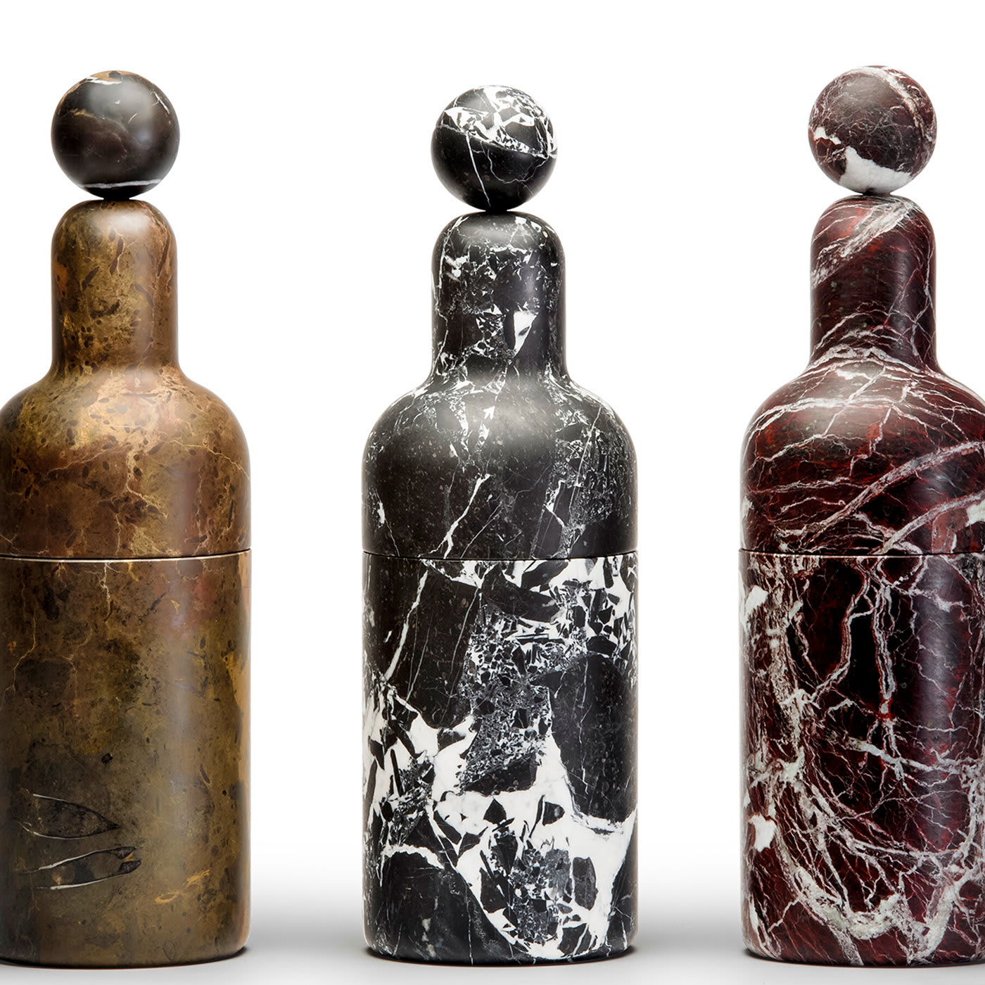 Coolers F Bottle Cooler in Rosso Levanto Marble - Editions Milano