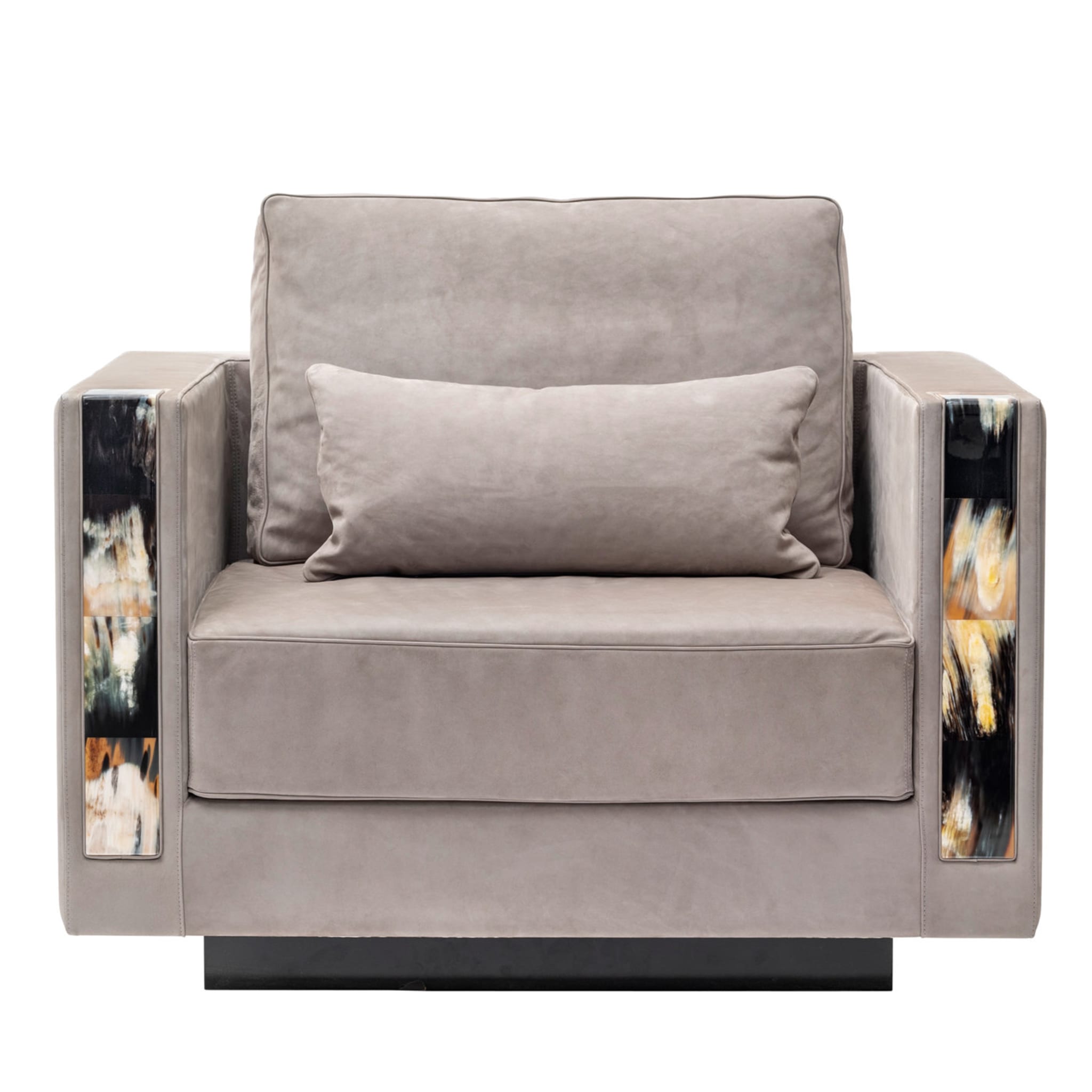 Gray Carmen Leather Armchair - Main view