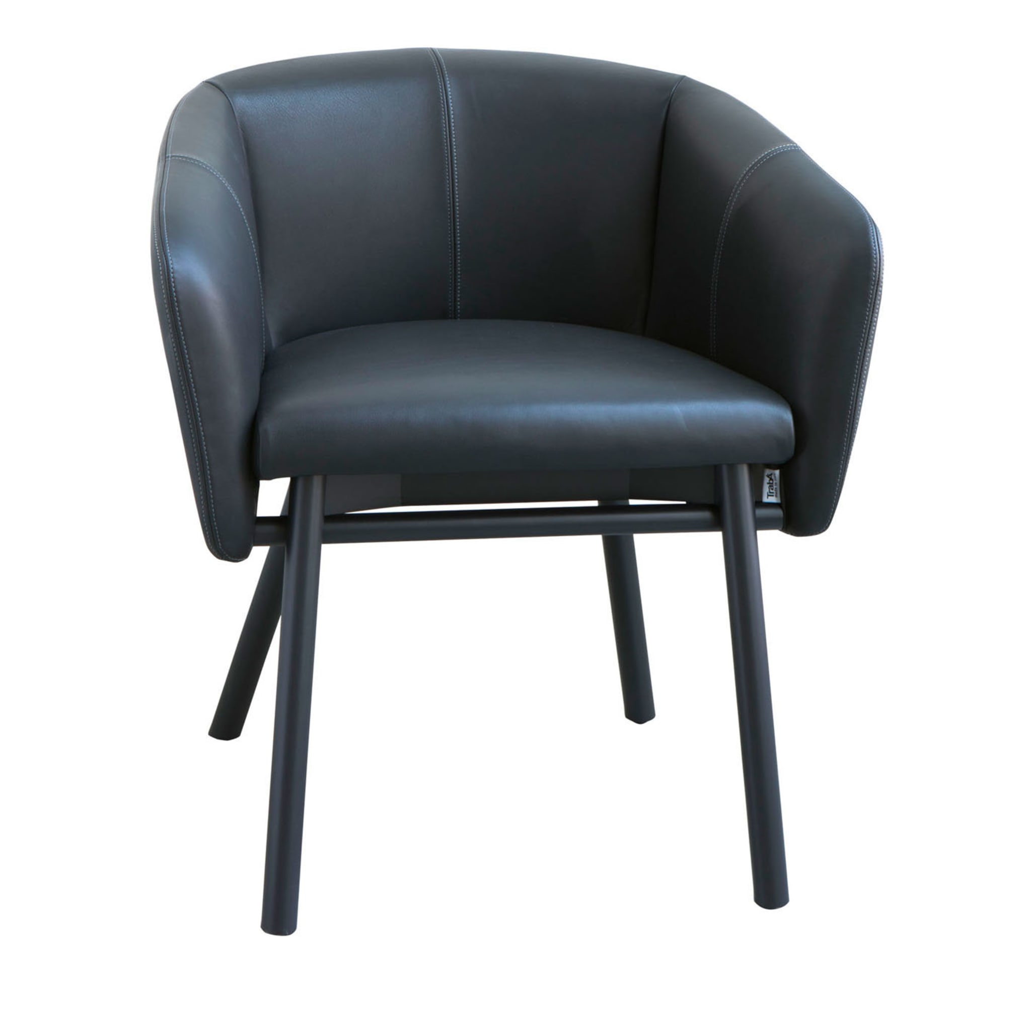 Balù Black Leather Chair By Emilio Nanni - Main view
