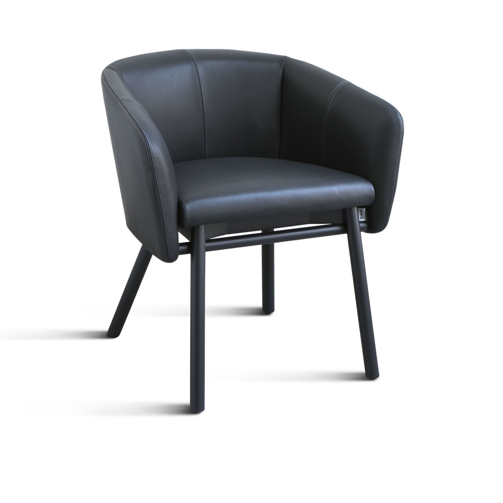 Balù Black Leather Chair By Emilio Nanni - Alternative view 1