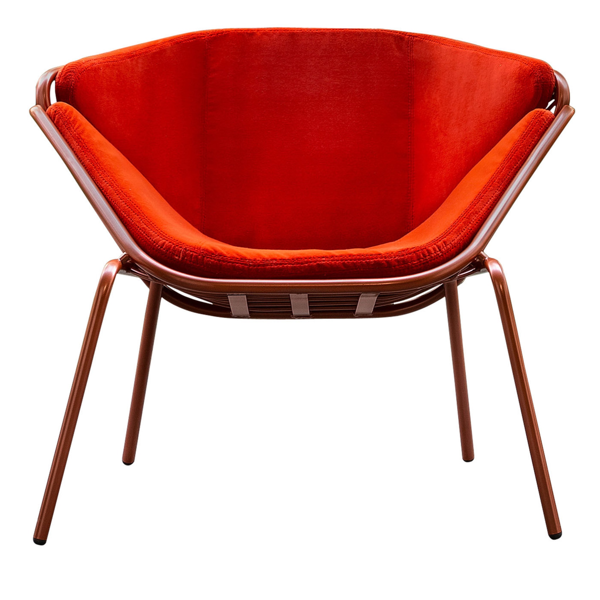 Chaise d'extérieur rouge Skin Lounge par Giacomo Cattani - Vue principale