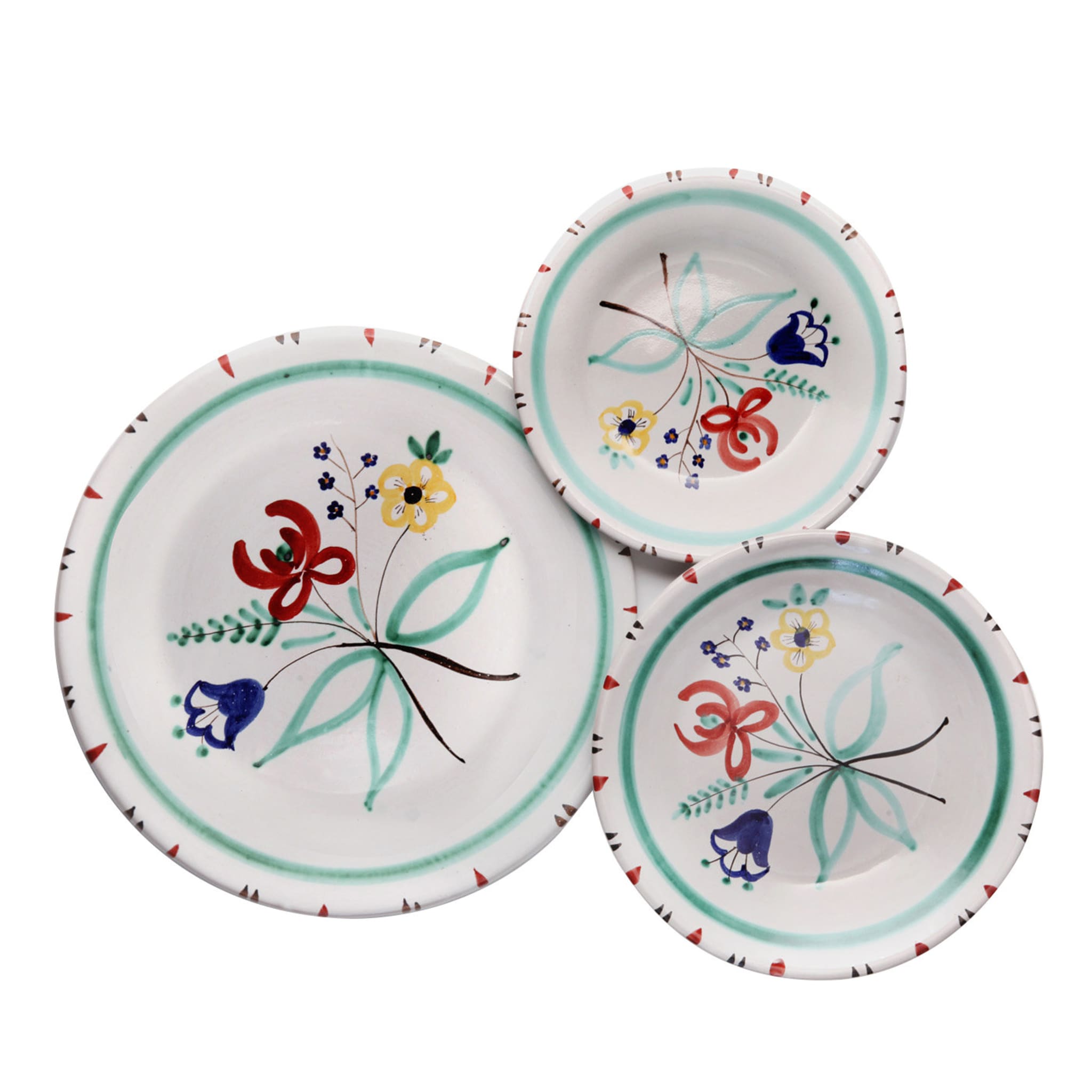 Set of 3 Flower Plates for Six - Main view