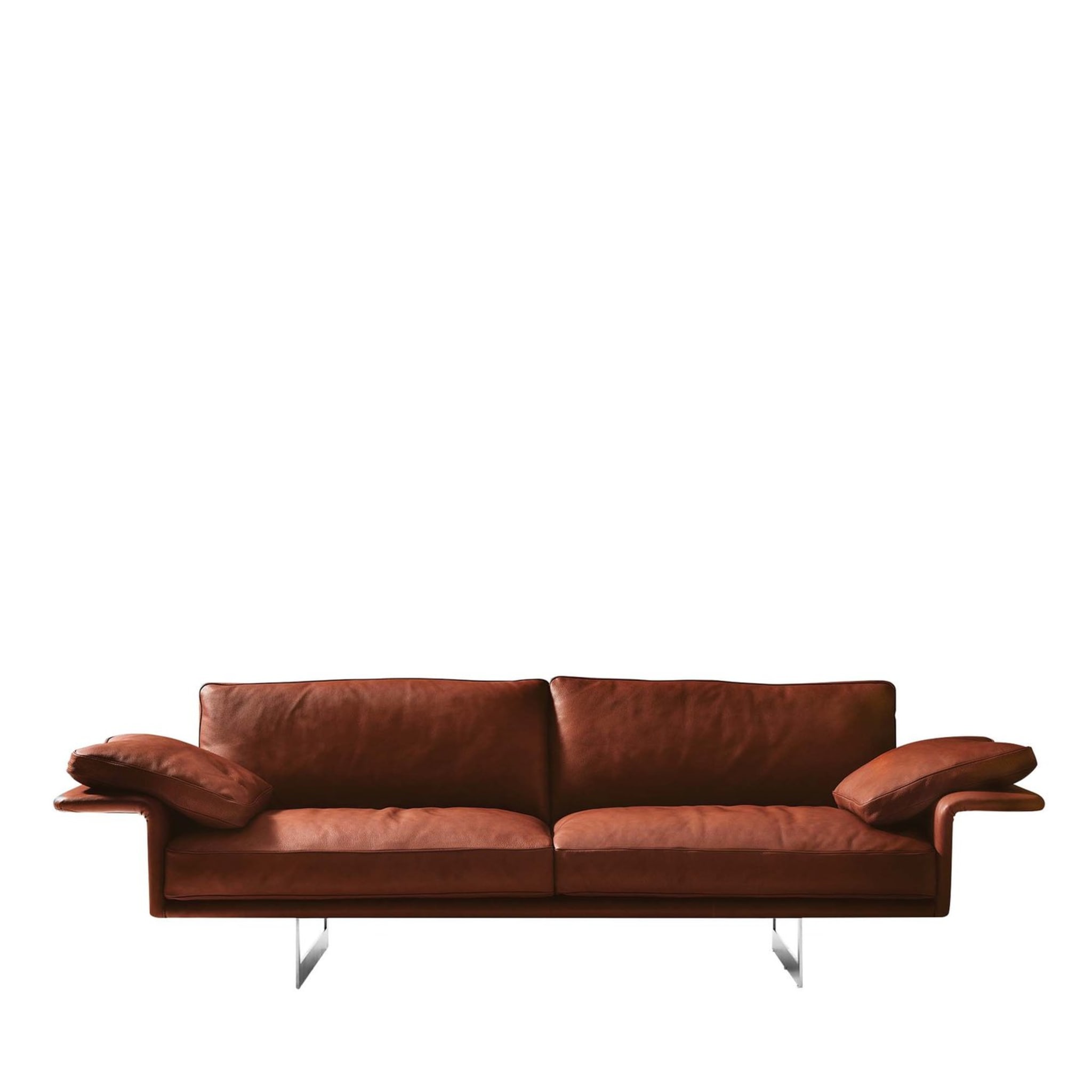 Alato Brown Leather Sofa - Main view
