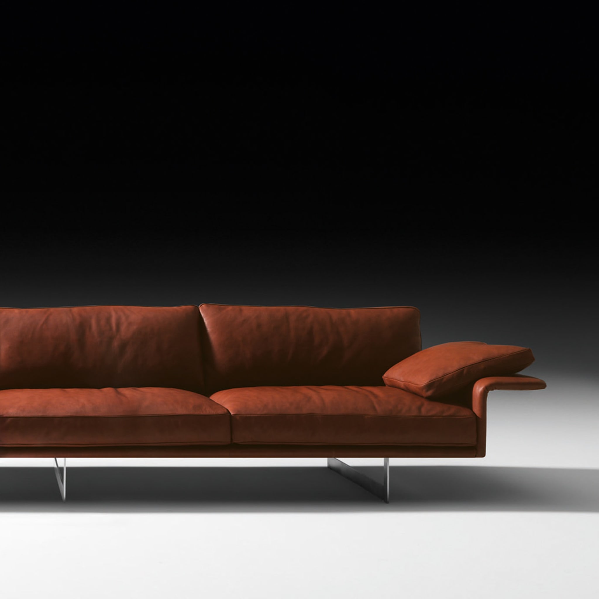 Alato Brown Leather Sofa - Alternative view 1