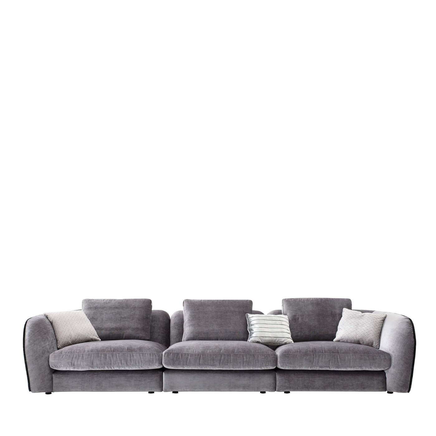 Levante Gray Sofa - Black Tie