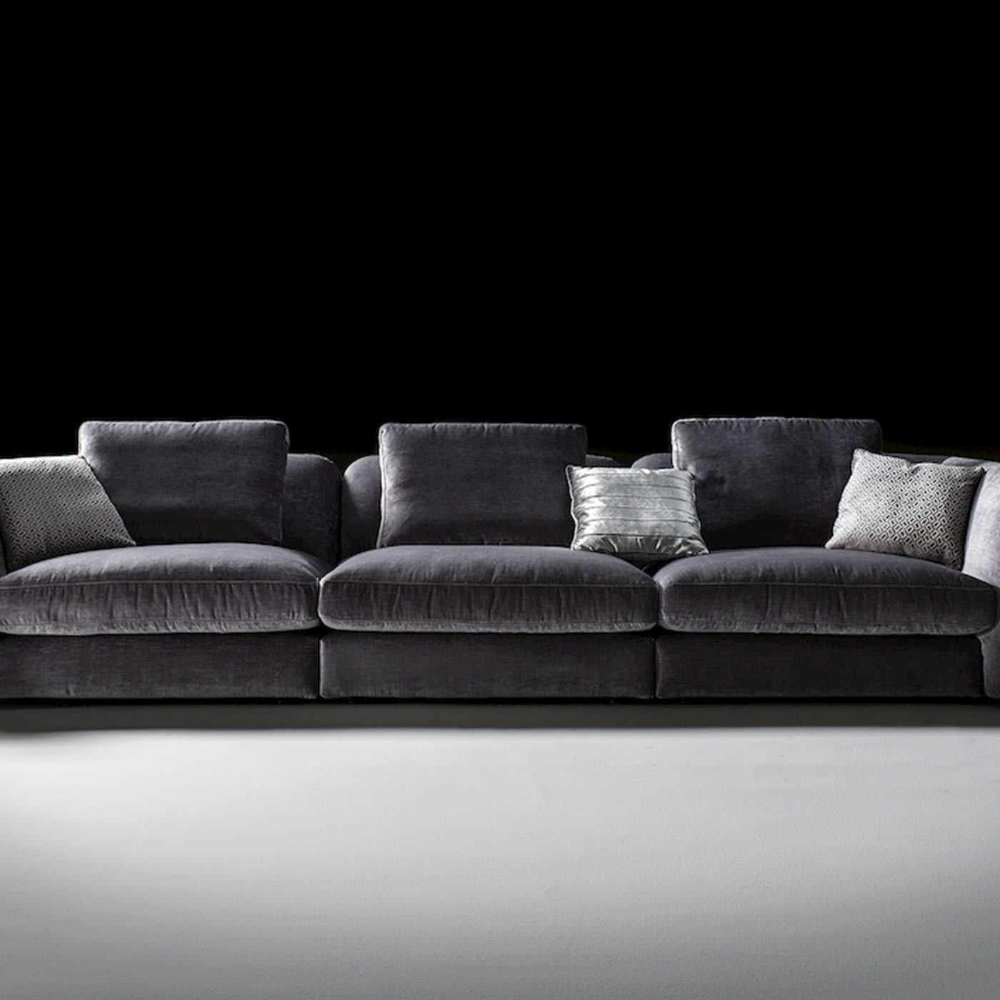 Levante Gray Sofa - Black Tie