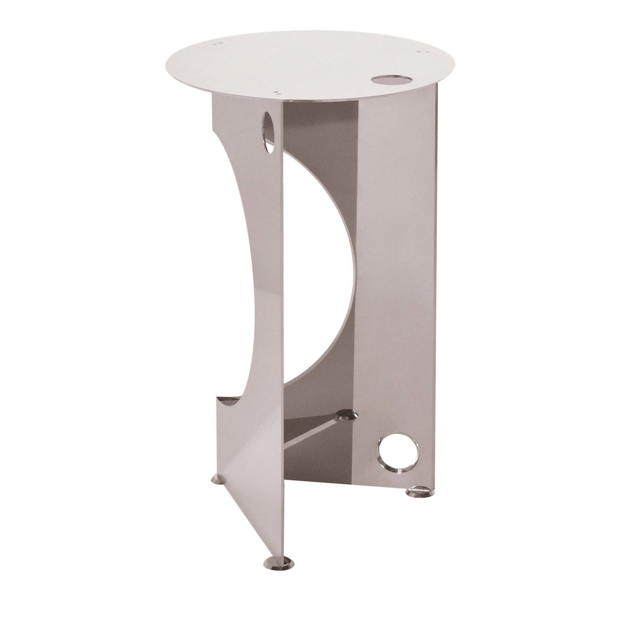One Side Table in Polished Aluminium - Main view
