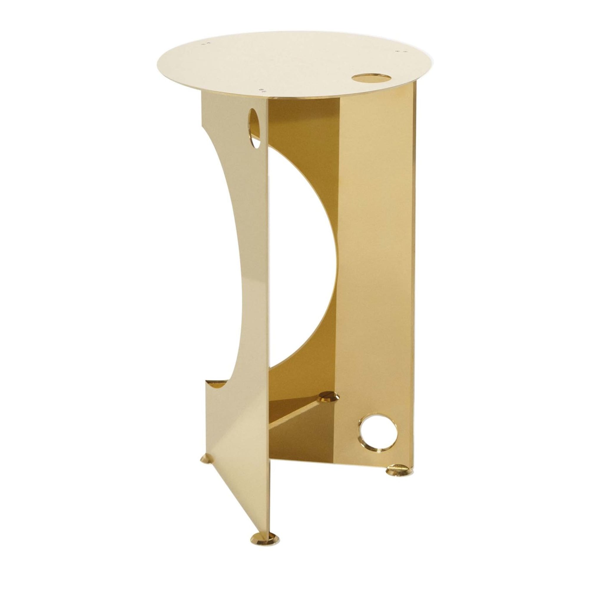 One Side Table in Polished Brass - Main view