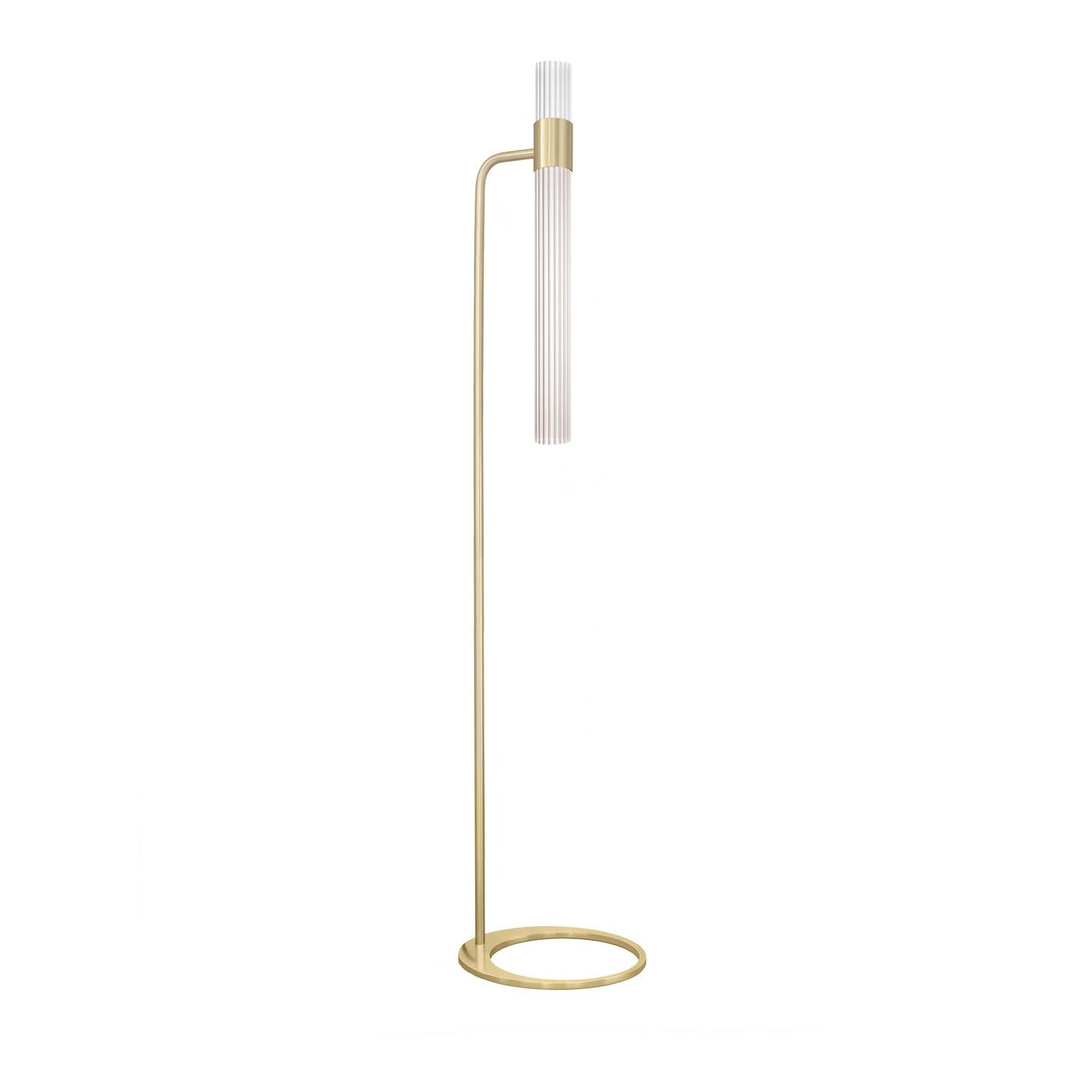 Sbarlusc White Glass and Brass Floor Lamp by Isacco Brioschi - Luce Tu Lighting