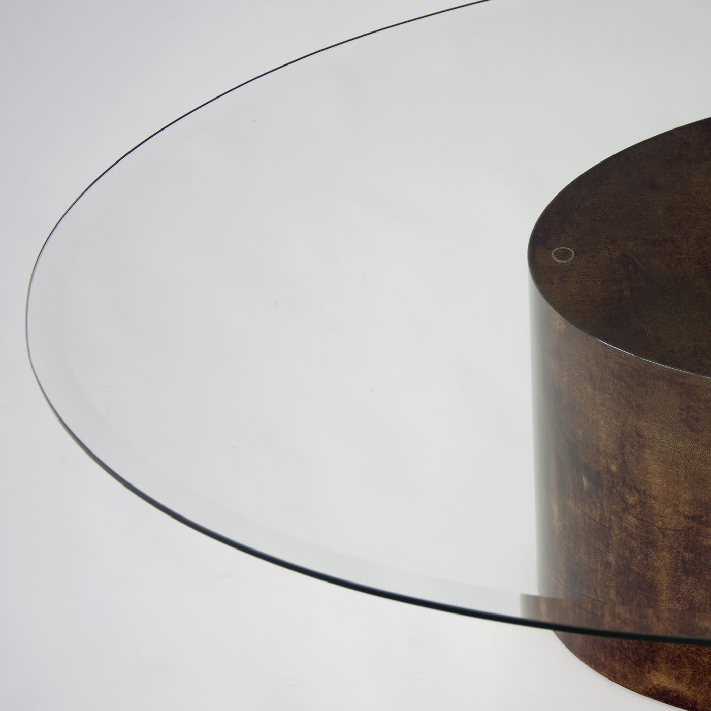 Vintage Oval Coffee Table with Glass Top - Tura