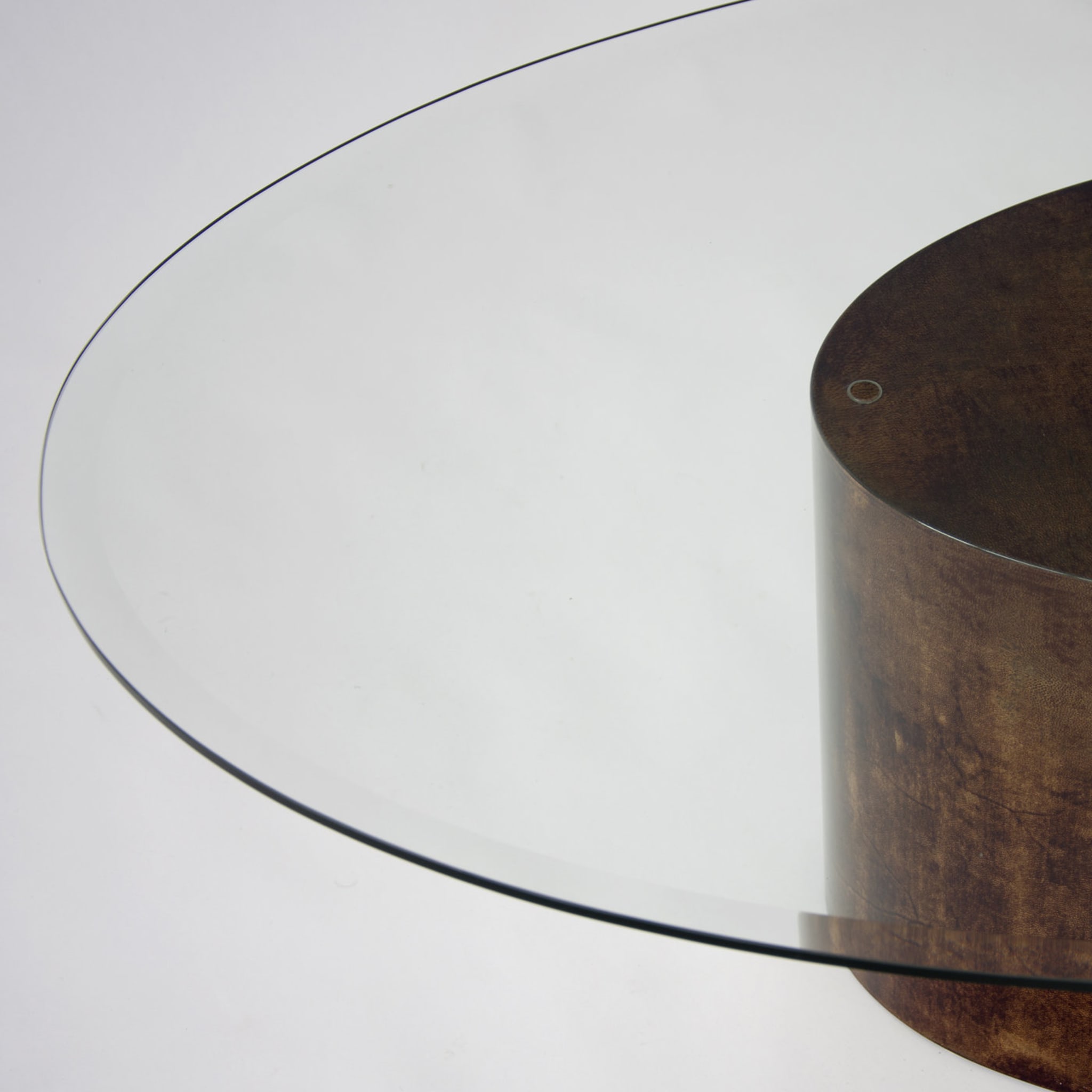 Vintage Oval Coffee Table with Glass Top - Alternative view 1