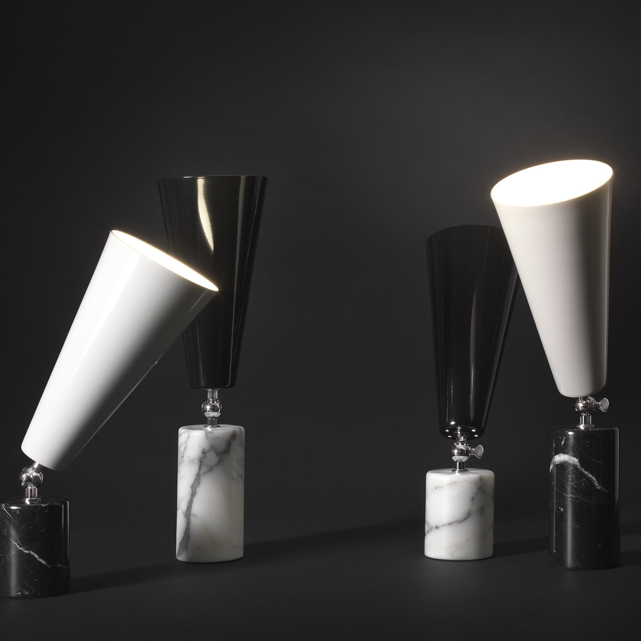 Vox Alta Table Lamp by Lorenza Bozzoli in Marquina Marble - Alternative view 1