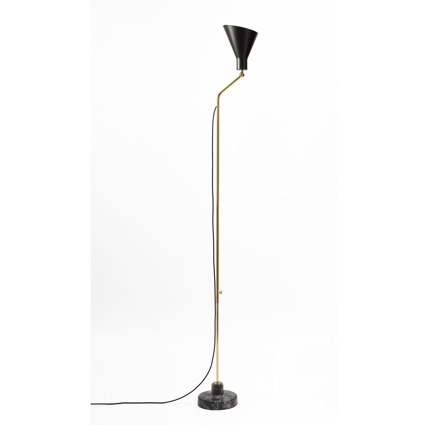 Alzabile Brass Gray and Black Floor Lamp by Ignazio Gardella - Tato