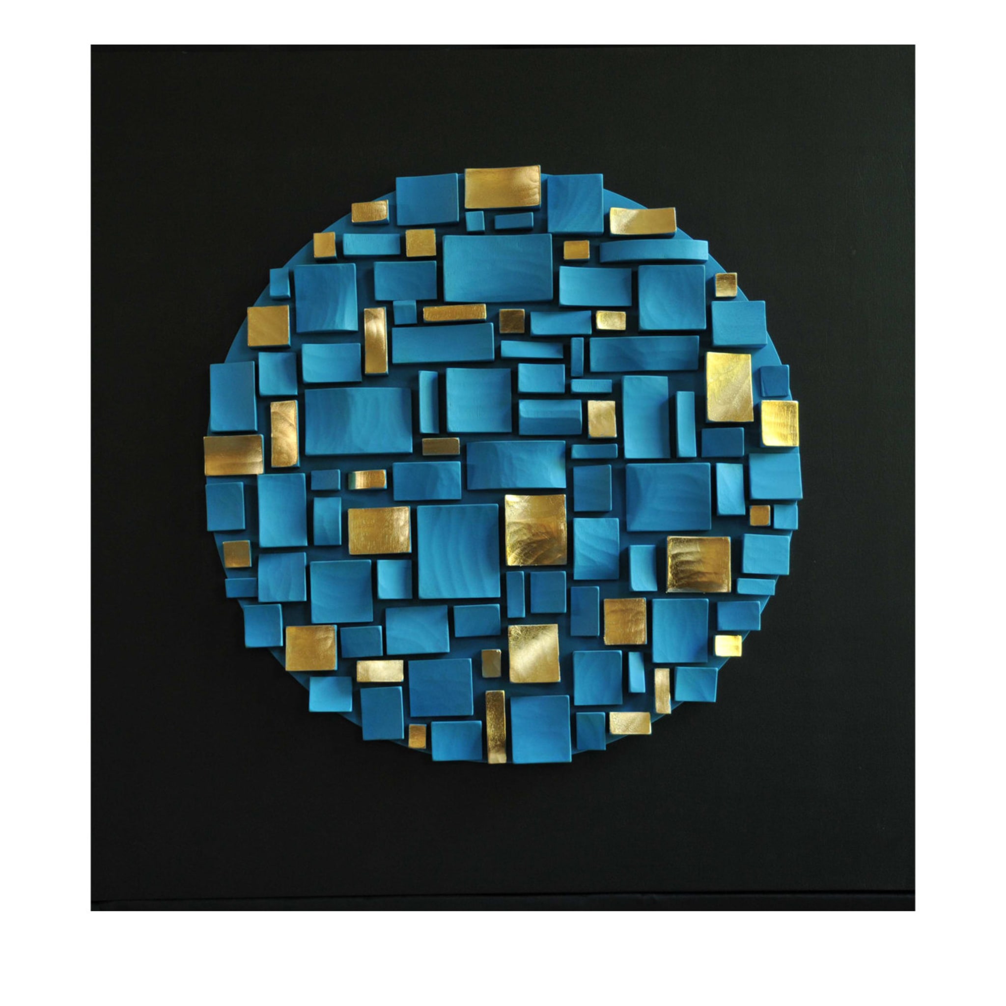 Turquoise and Gold Wall Sculpture - Main view