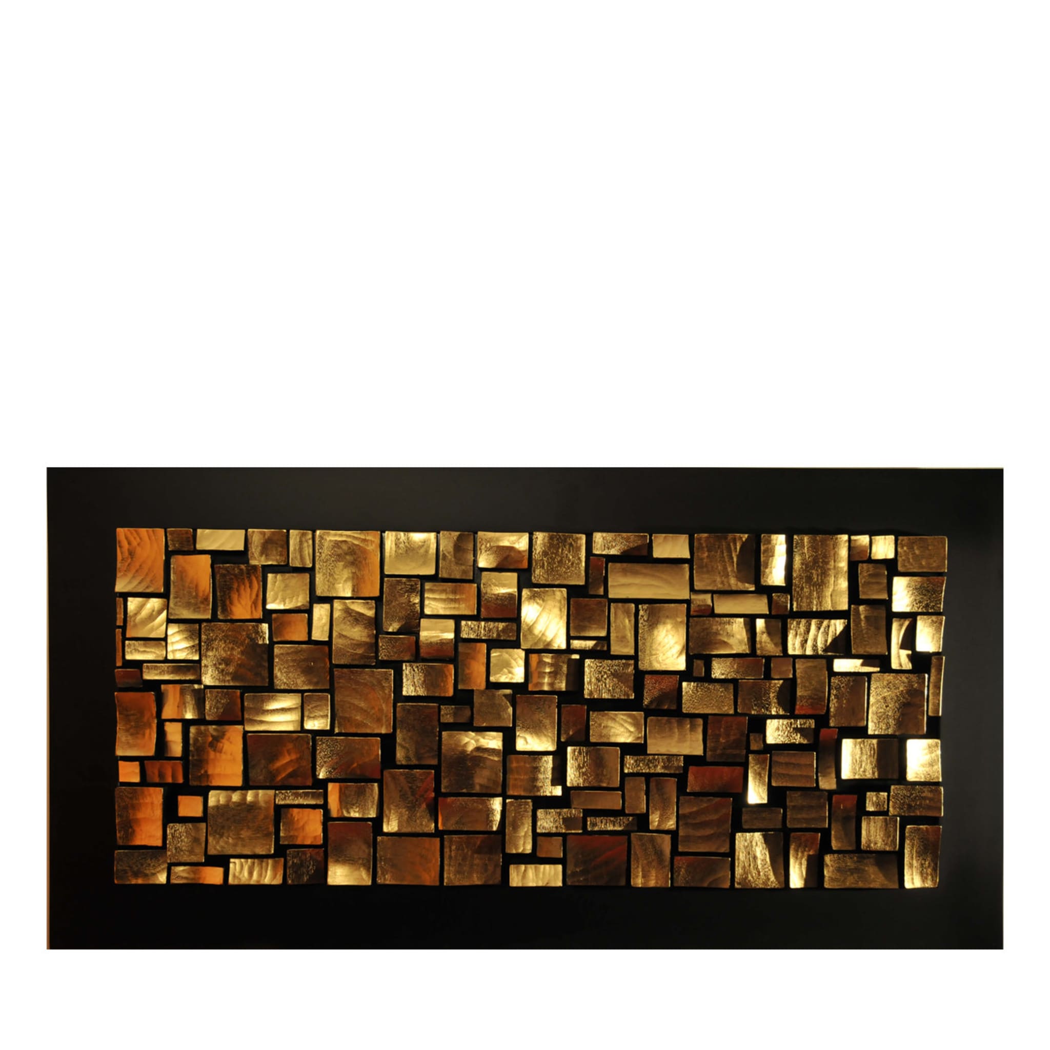 Escultura de pared de mosaico dorado - Vista principal