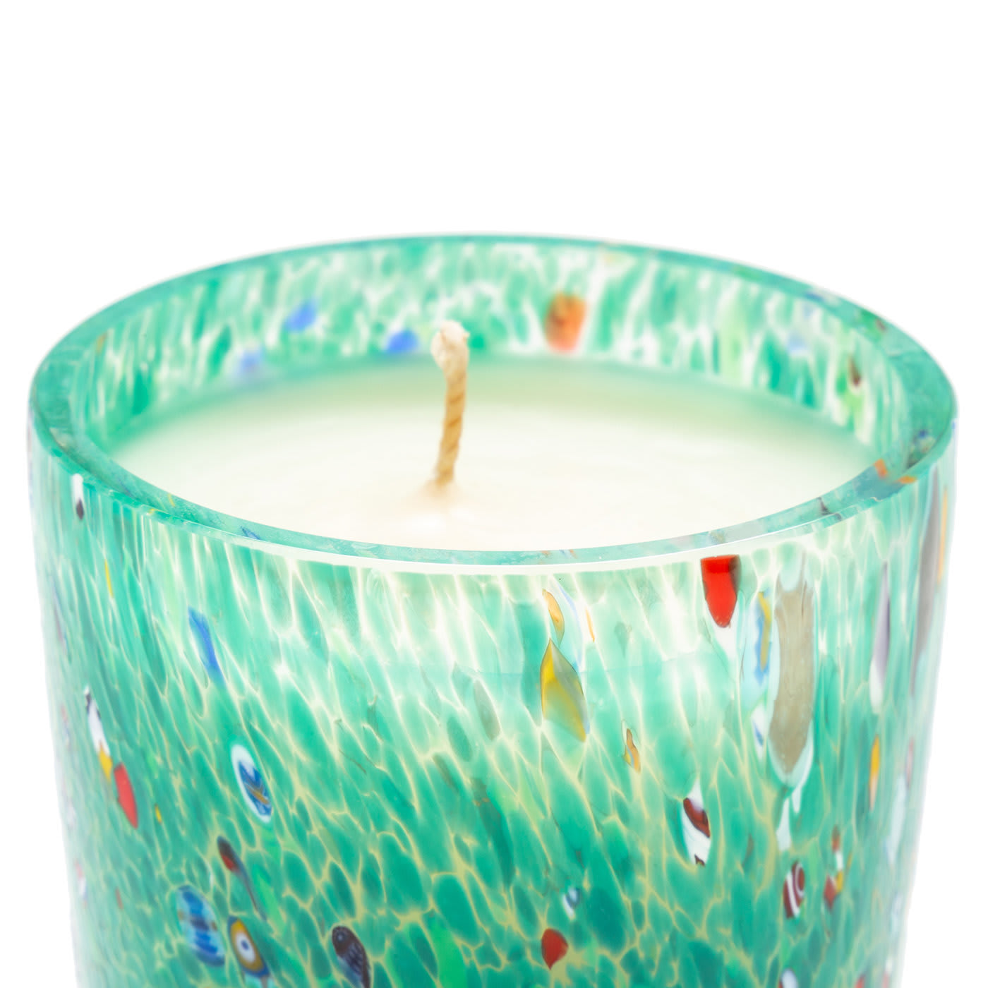 FO.GO Sea Green Murano Glass Set of 3 Candles - Wave Murano Glass by Roberto Beltrami