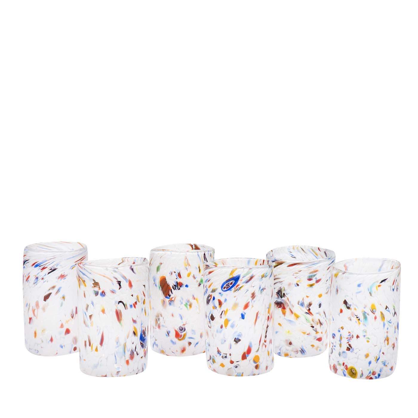 GO.TO Mini White Glasses - Wave Murano Glass by Roberto Beltrami